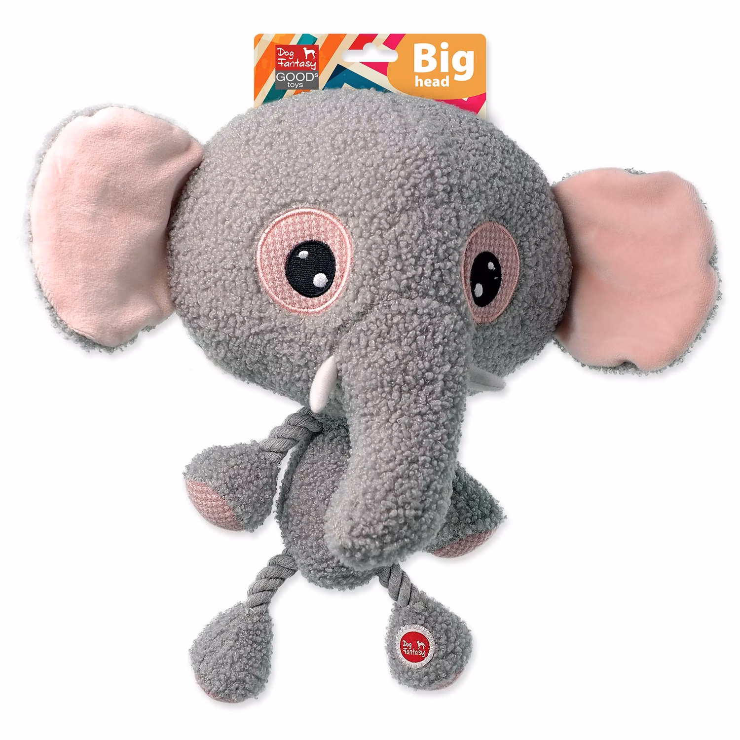 Hračka Dog Fantasy Big head slon plyšový pískací 30cm