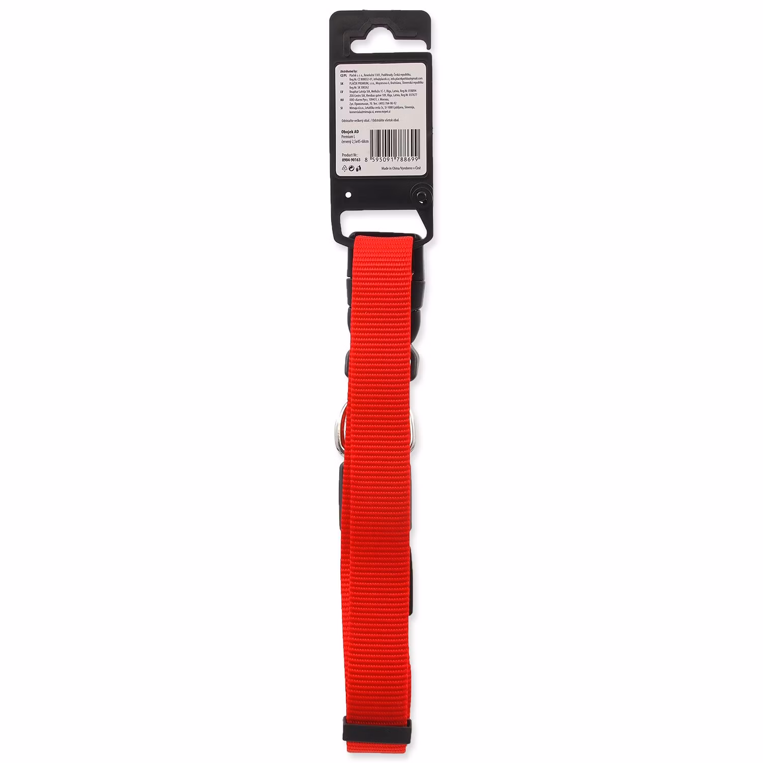 Obojok Active Dog Premium L červený 2,5x45-68cm