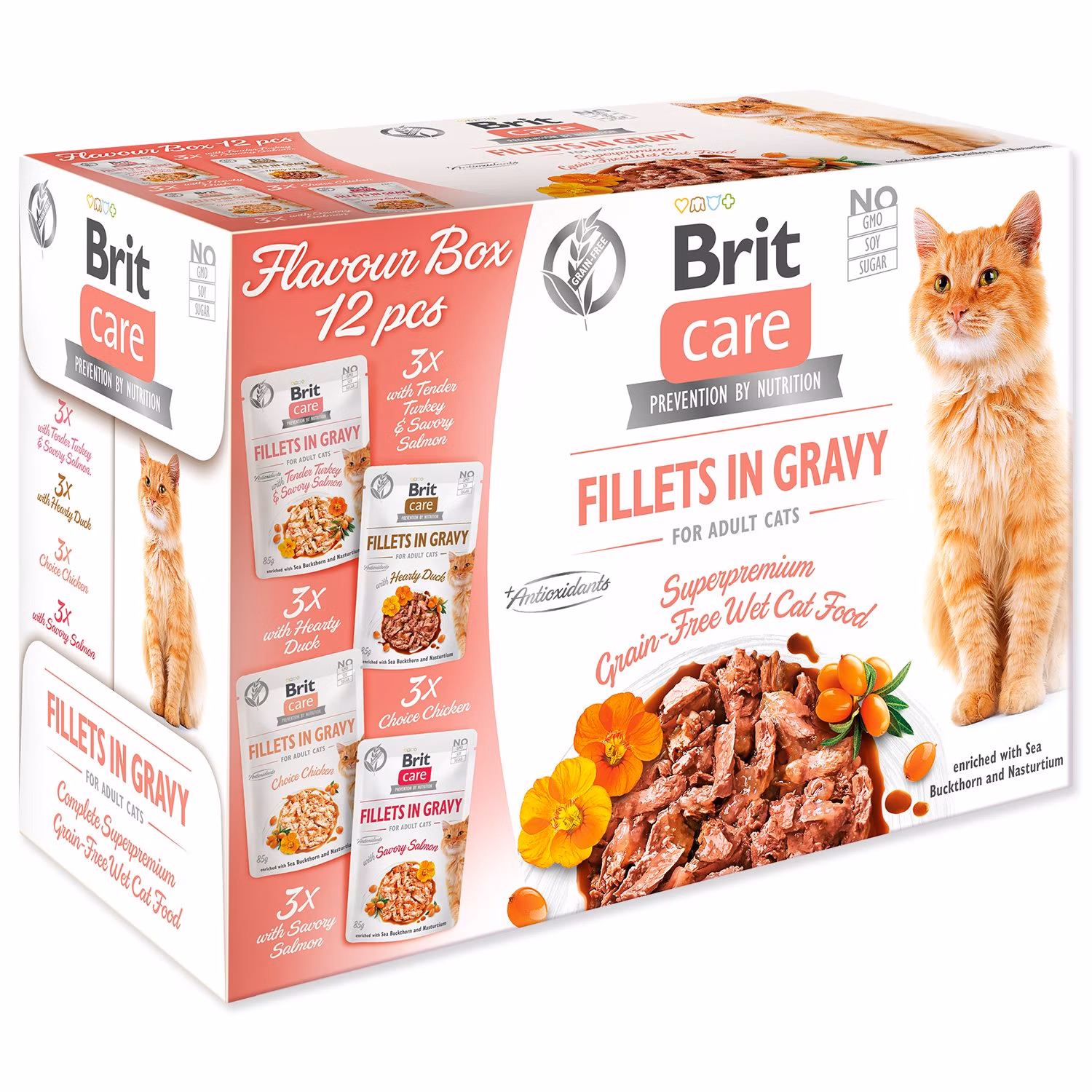 Kapsičky Brit Care Cat Flavour box filety v omáčke Multi 12x85g