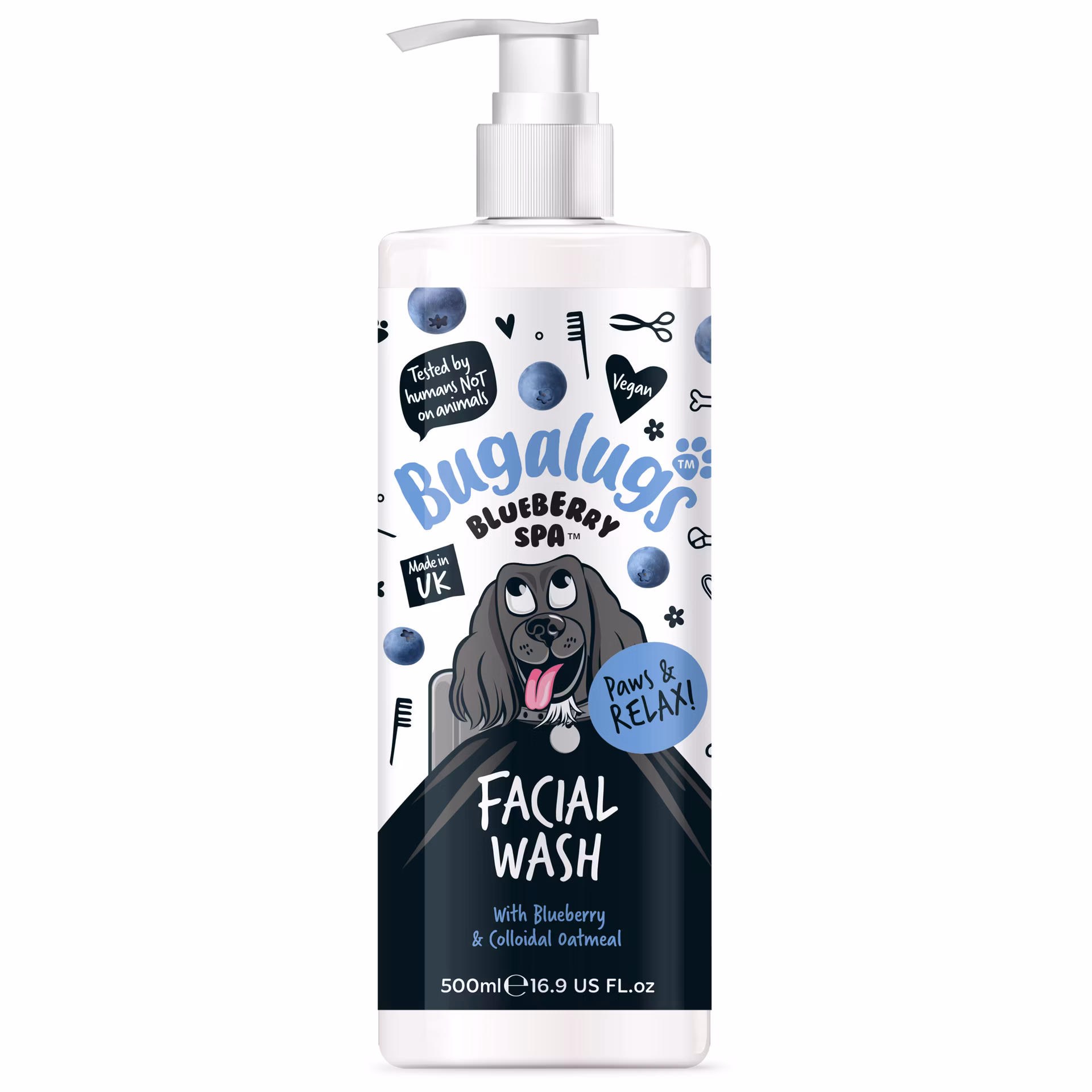 Bugalugs čistiaca pena na tvár pre psov Blueberry Spa 500 ml