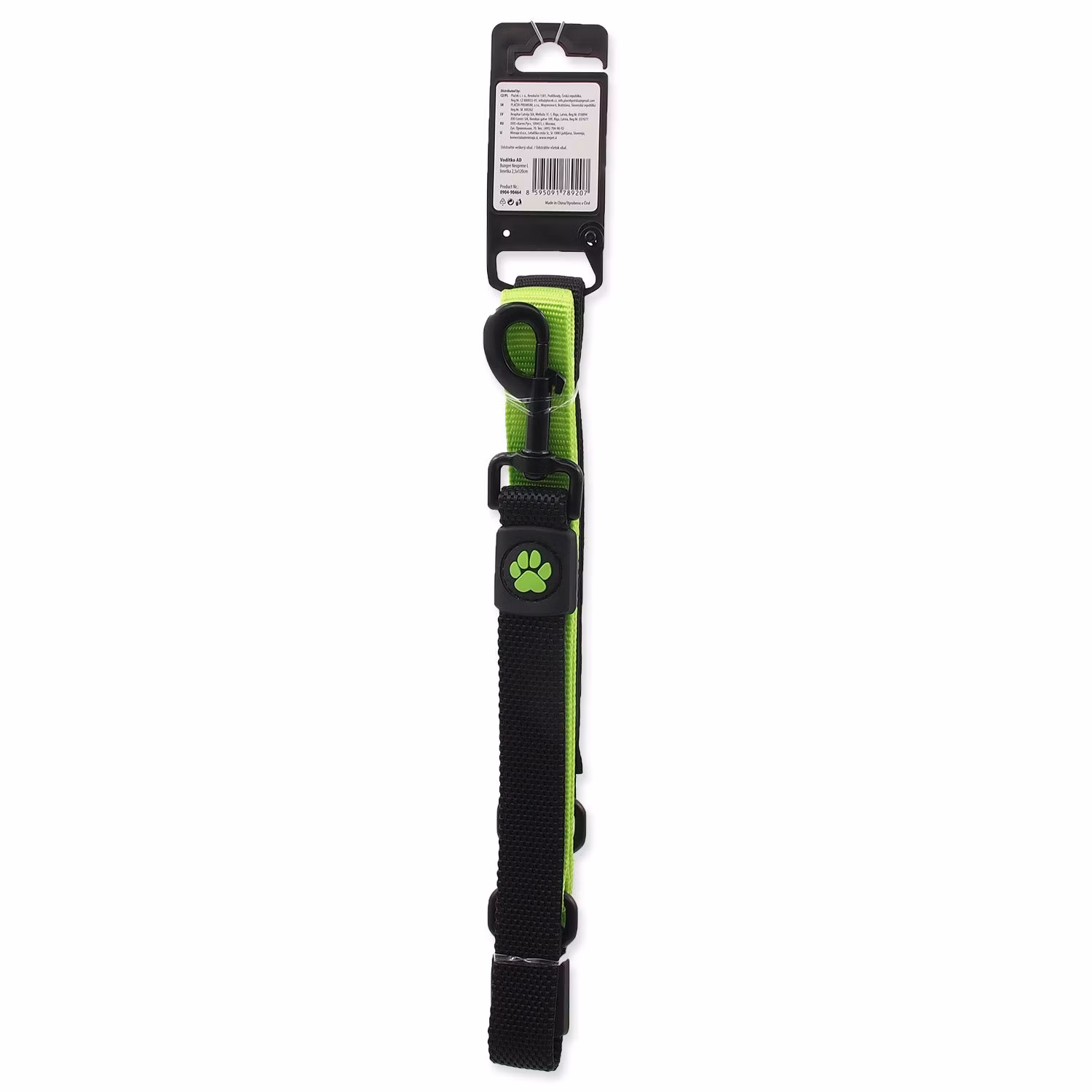 Vodítko Active Dog Bungee Neoprene L limetka 2,5x120cm