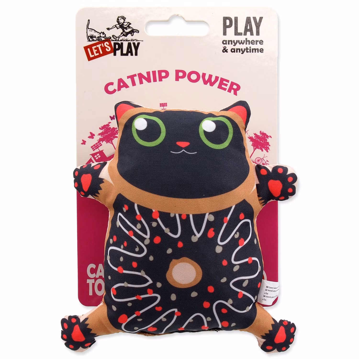 Hračka Let´s Play mačka s catnipom 2, 14cm