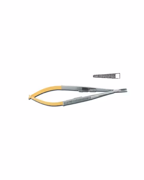 Ihelec Castroviejo, zahnutý 14 cm, s račňou