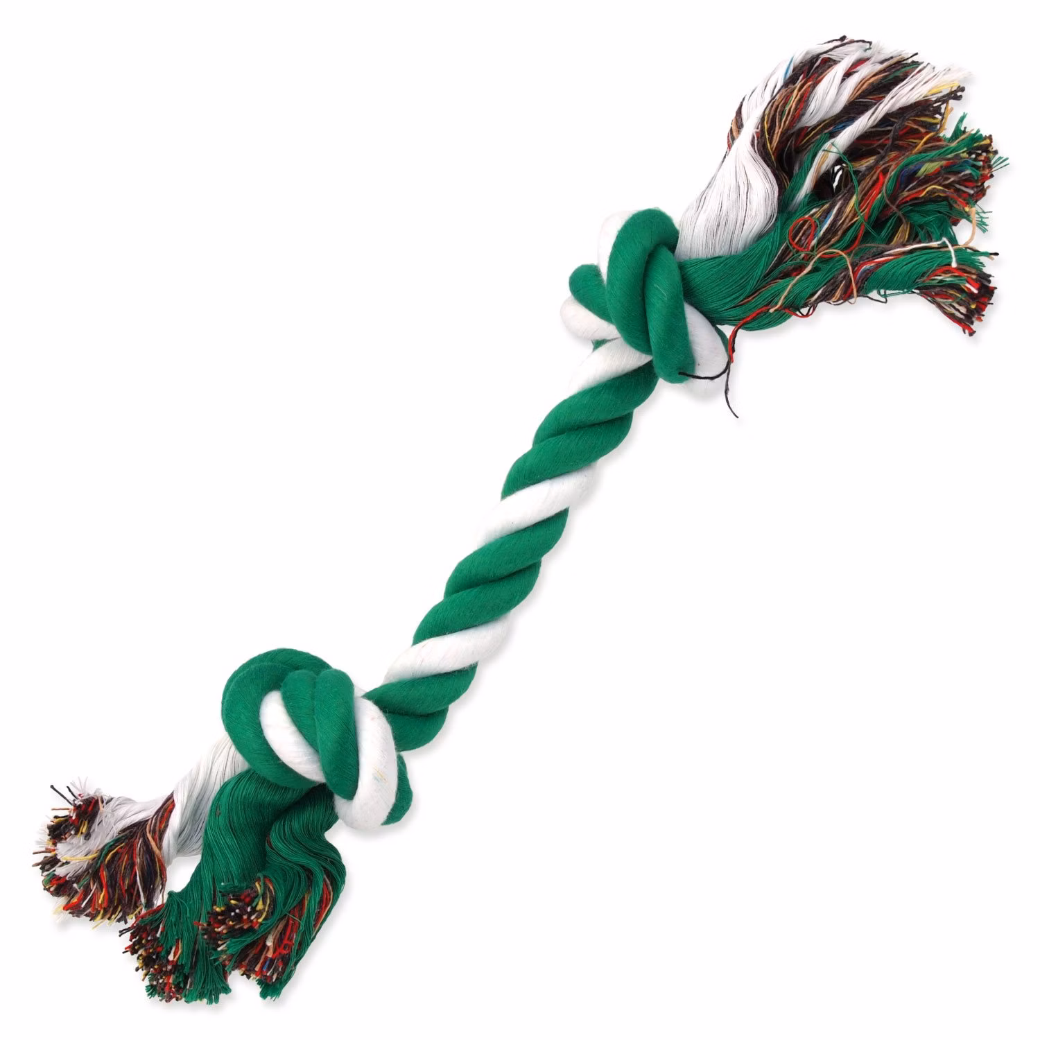 Hračka Dog Fantasy uzol bavlnený zeleno-biely 2 knôty 30cm