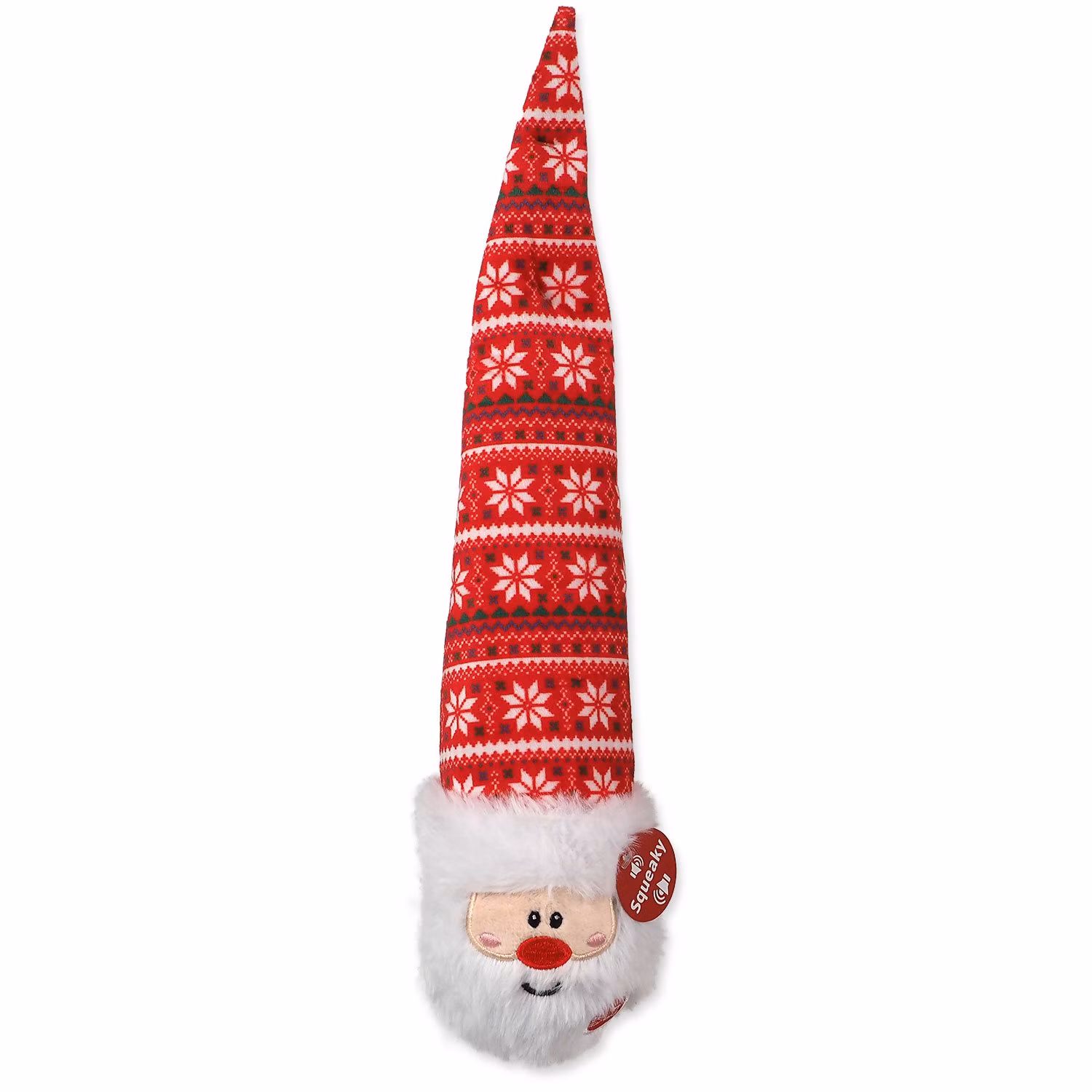 Hračka Dog Fantasy Winter Tale guľa s čapicou červená, pískacia 38cm