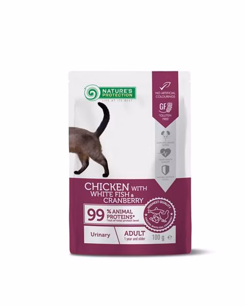 Natures P KAPSIČKY cat adult urinary chicken & white fish & cranberry 22 x 100 g