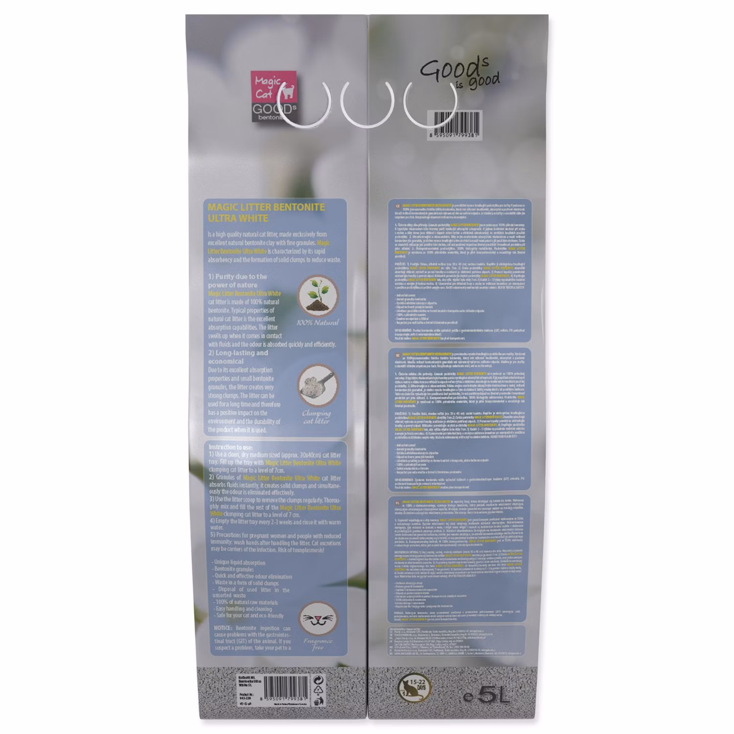 Podstielka Magic Litter Bentonite Ultra White 5l/4,4kg