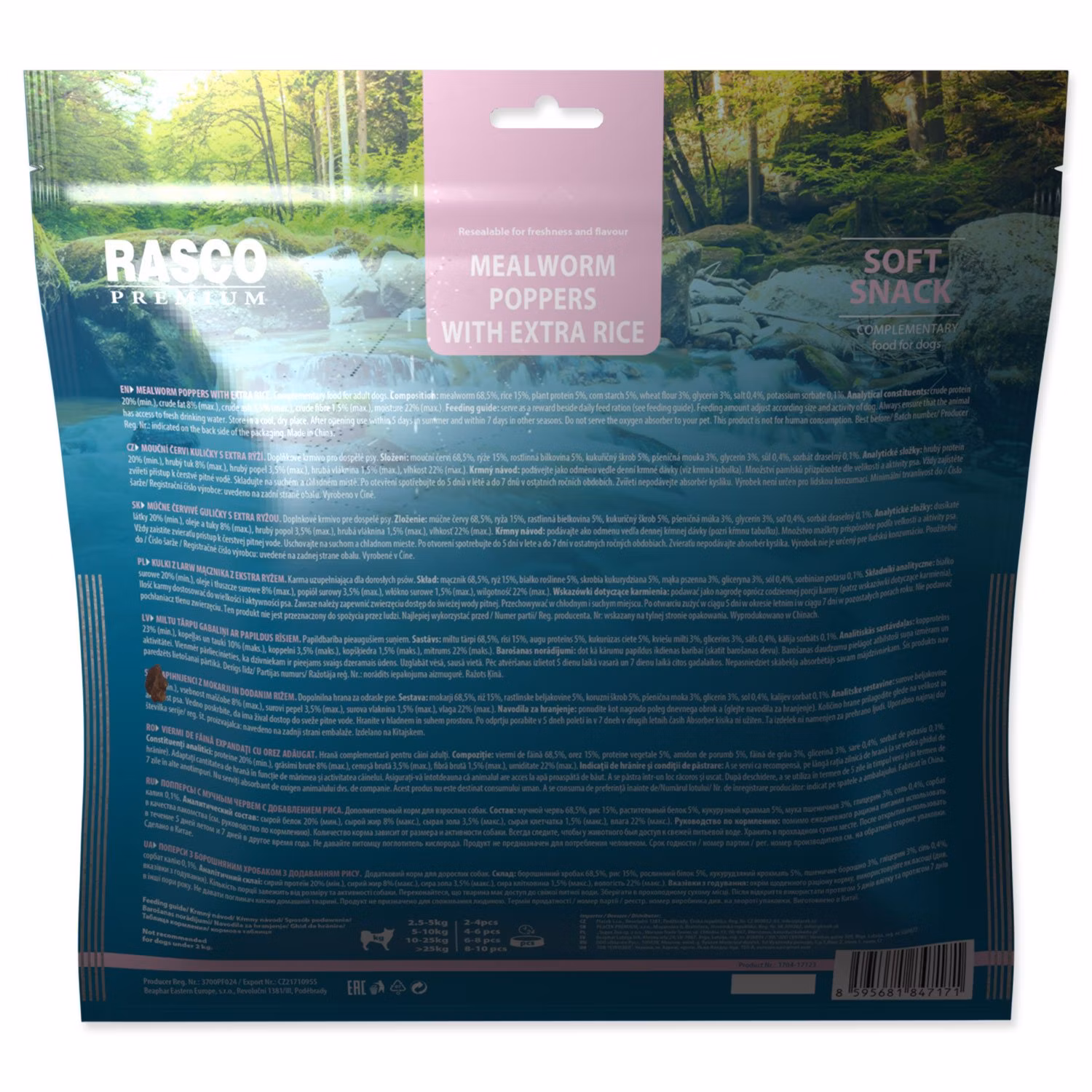 Pochúťka Rasco Premium múčne červy a extra ryža 500g