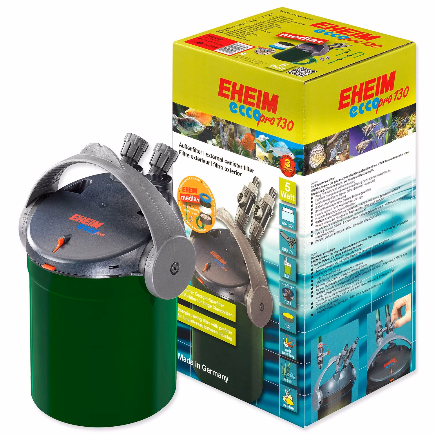 Filter Eheim Ecco pre 130 vonkajší, s náplňou 500l/h