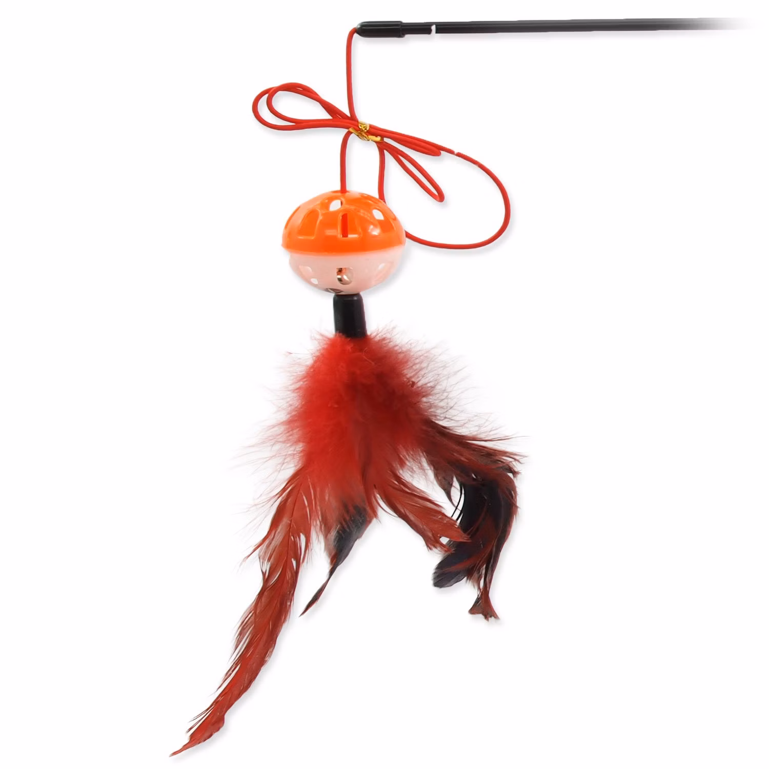 Hračka Magic Cat prút loptička plast s pierkami 22cm+50cm 24ks