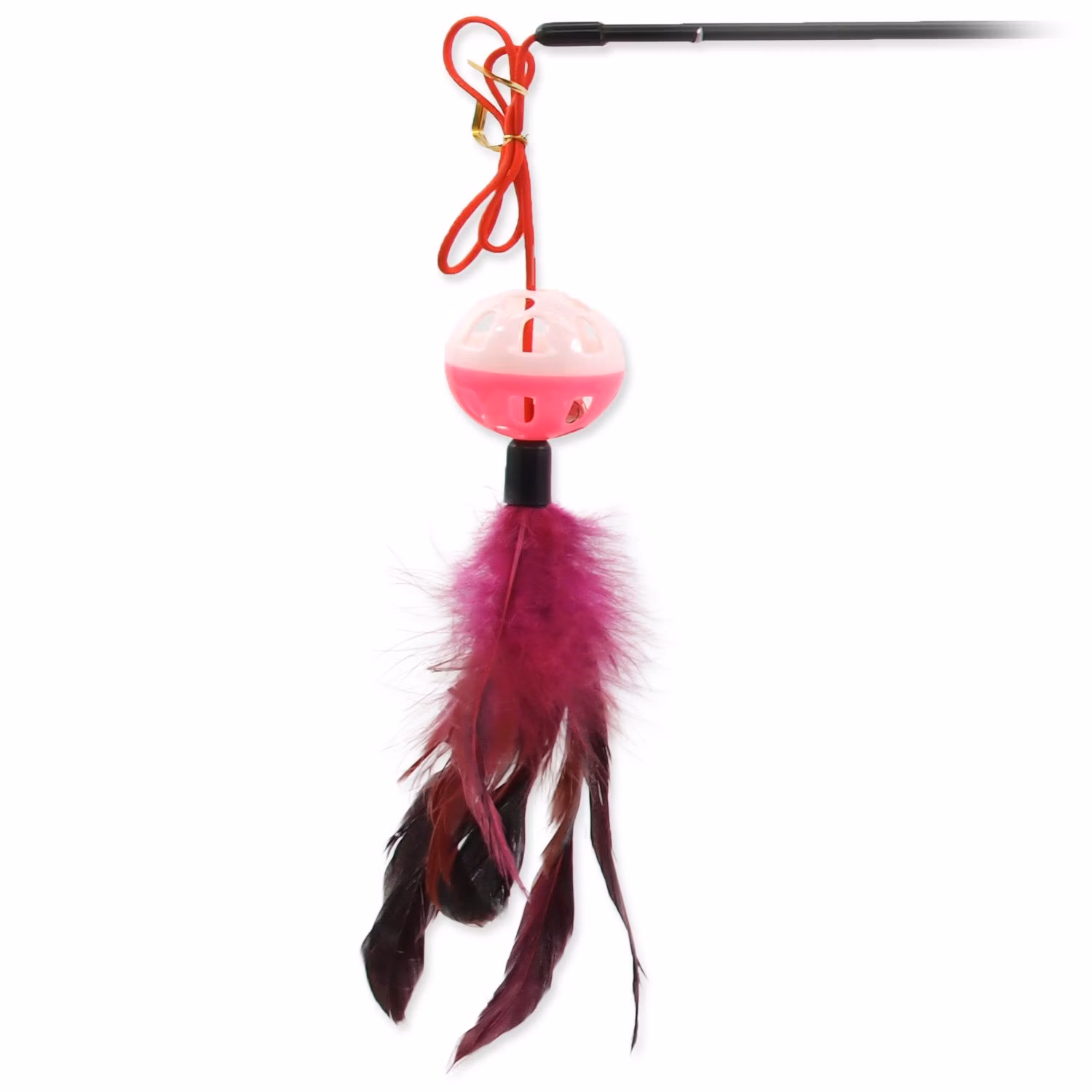 Hračka Magic Cat prút loptička plast s pierkami 22cm+50cm 24ks