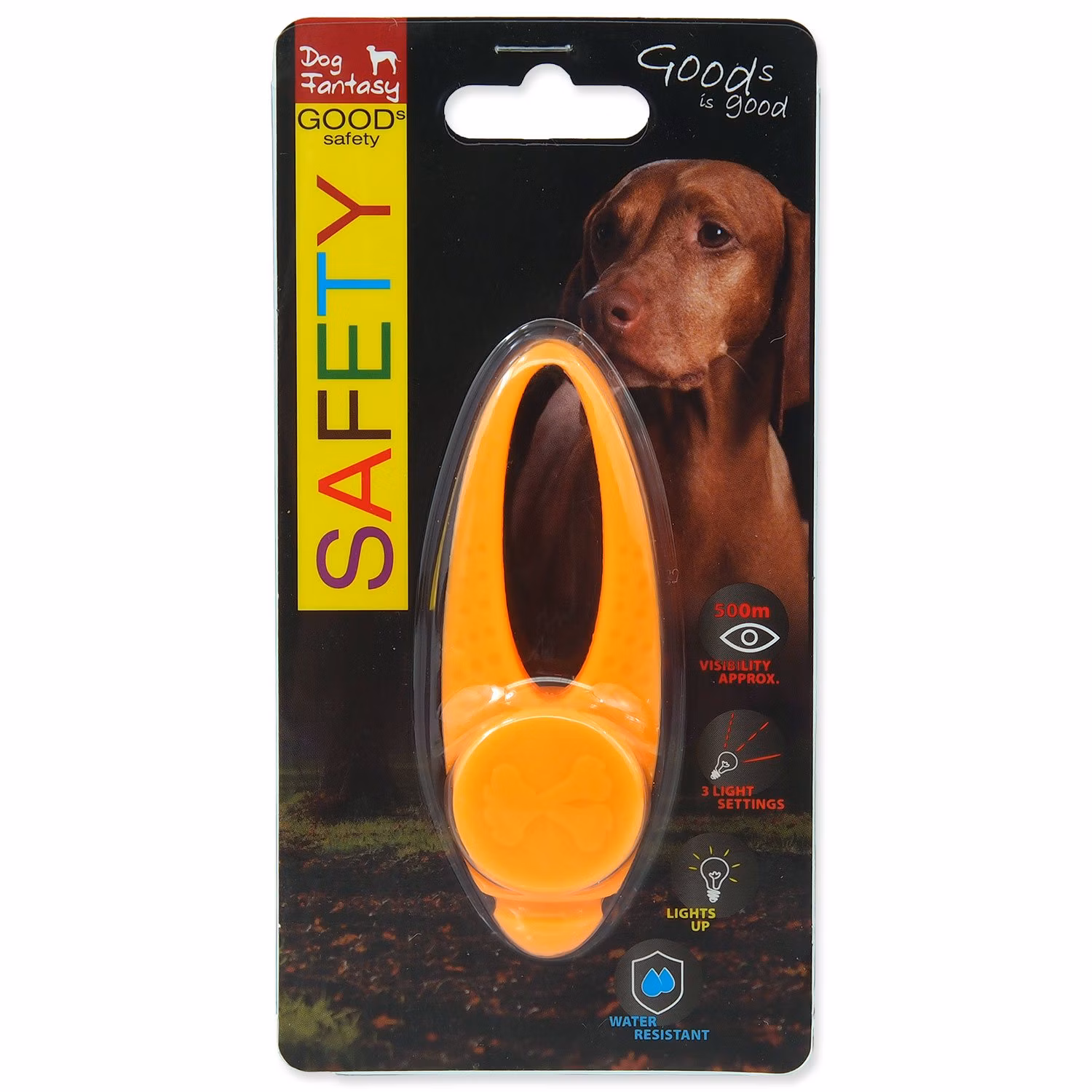 Prívesok Dog Fantasy LED silikón oranžový 8cm