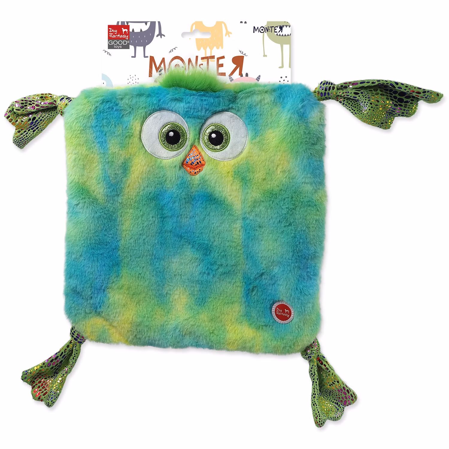 Hračka Dog Fantasy Monsters kura šuštiace štvorcové modré 28cm