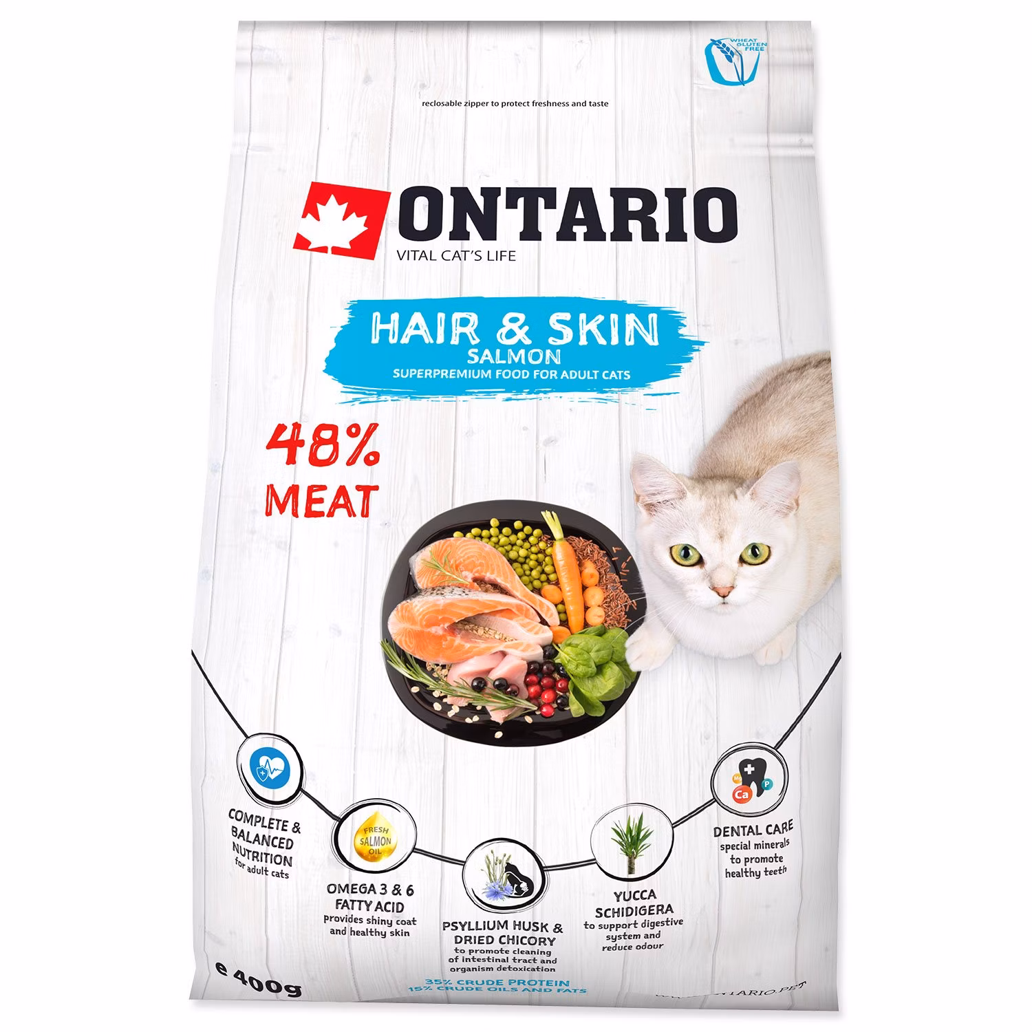 Krmivo Ontario Cat Hair & Skin 0,4kg