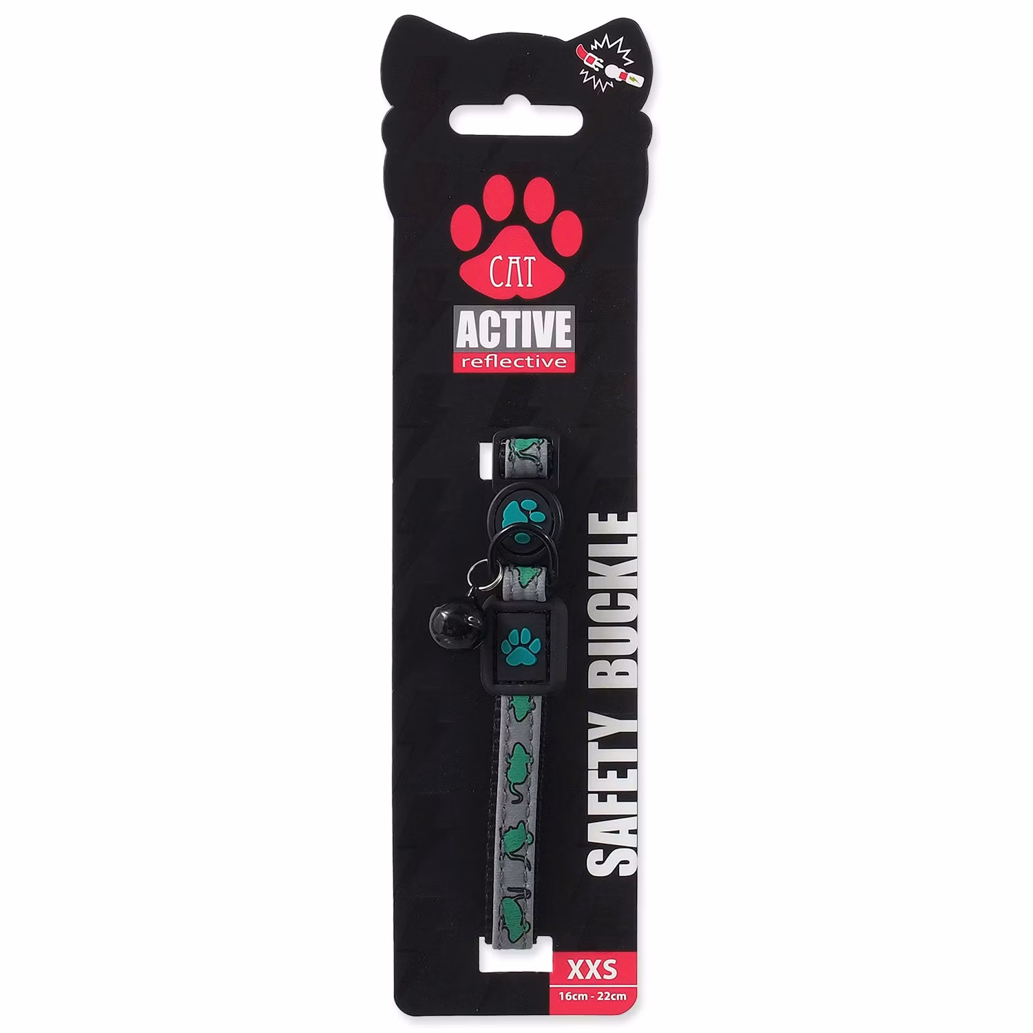 Obojok Active Cat Reflective XXS limetka 1x16-22cm