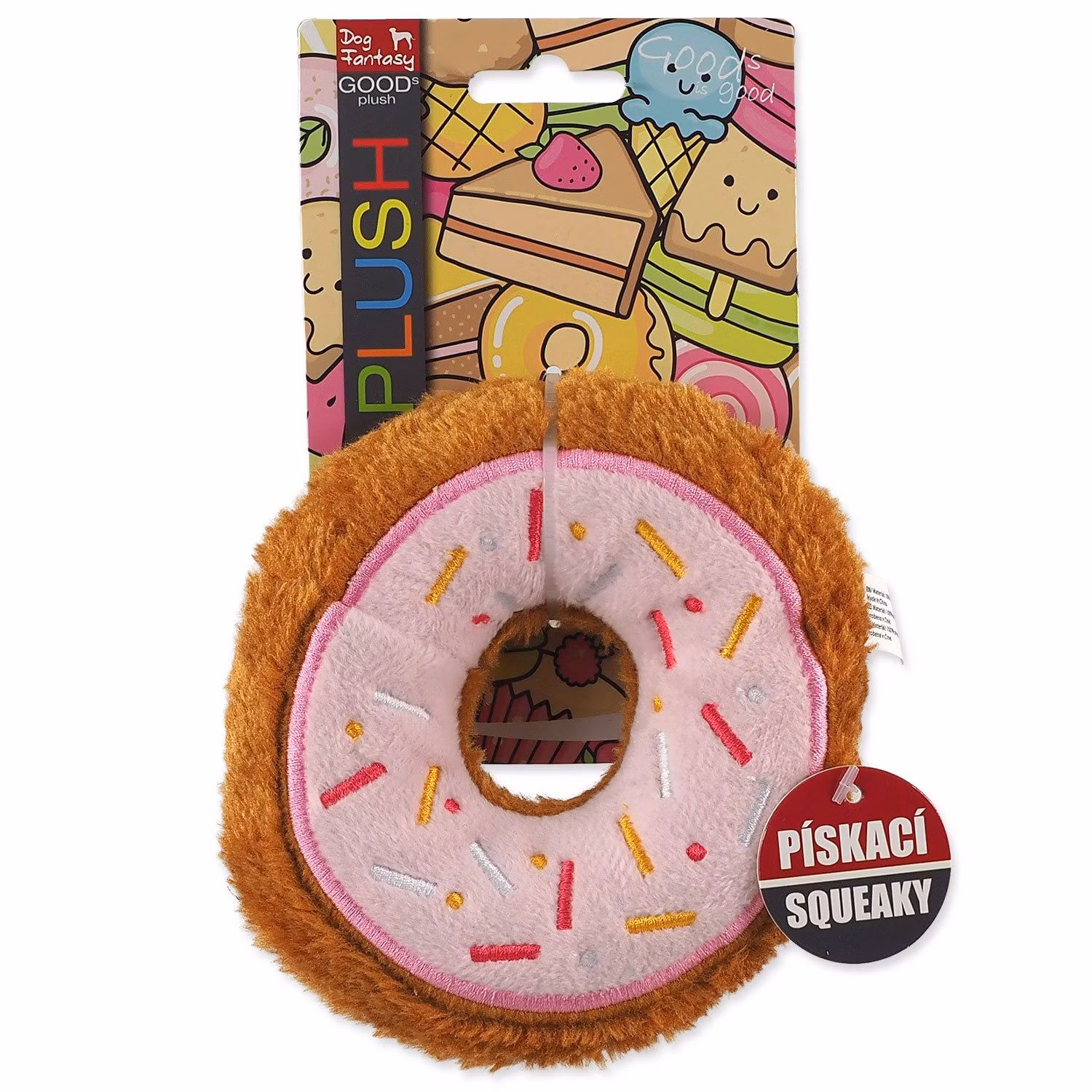 Hračka Dog Fantasy donut ružový 12,5cm