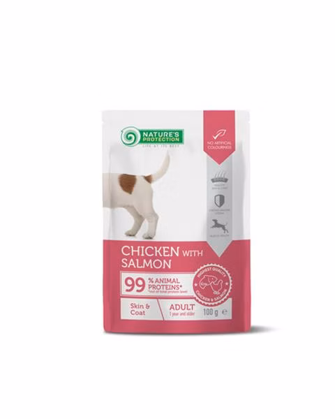 Natures P KAPSIČKY dog adult skin & coat chicken & salmon 22x100 g