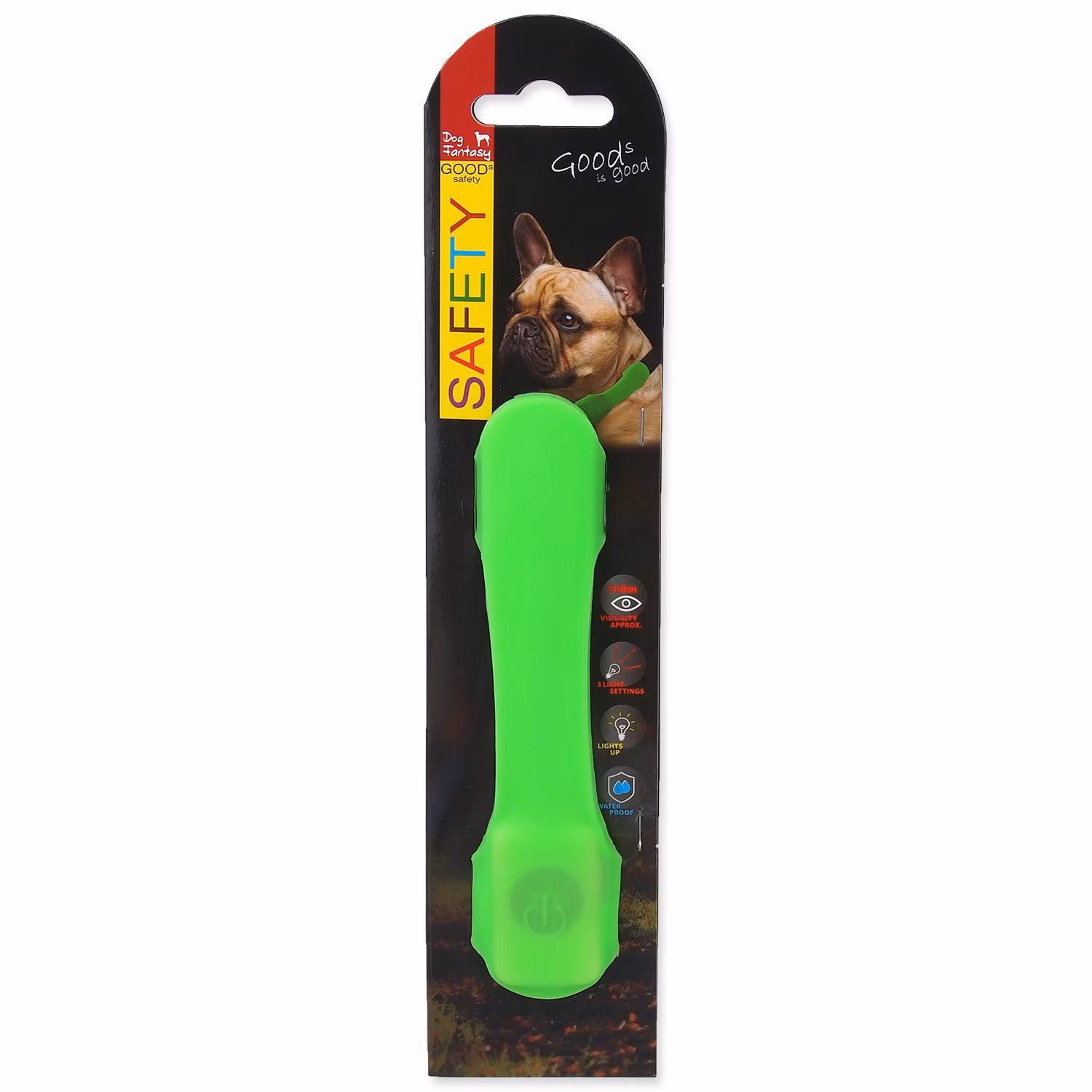Návlek Dog Fantasy LED svietiaci zelený 15cm