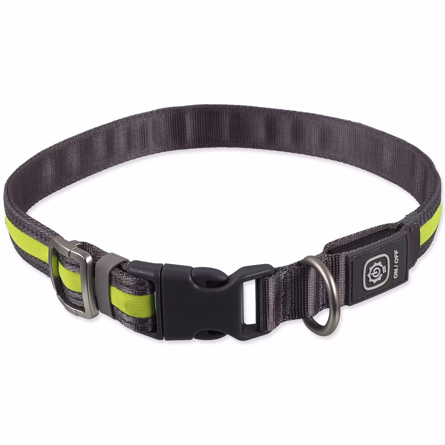 Obojok Dog Fantasy USB LED nylonový svietiaci S-M zelený 1,9x35-50cm