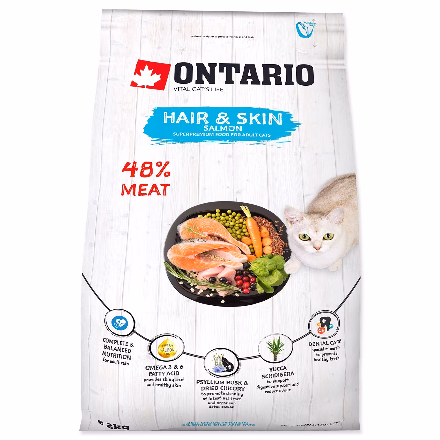 Krmivo Ontario Cat Hair & Skin 2kg
