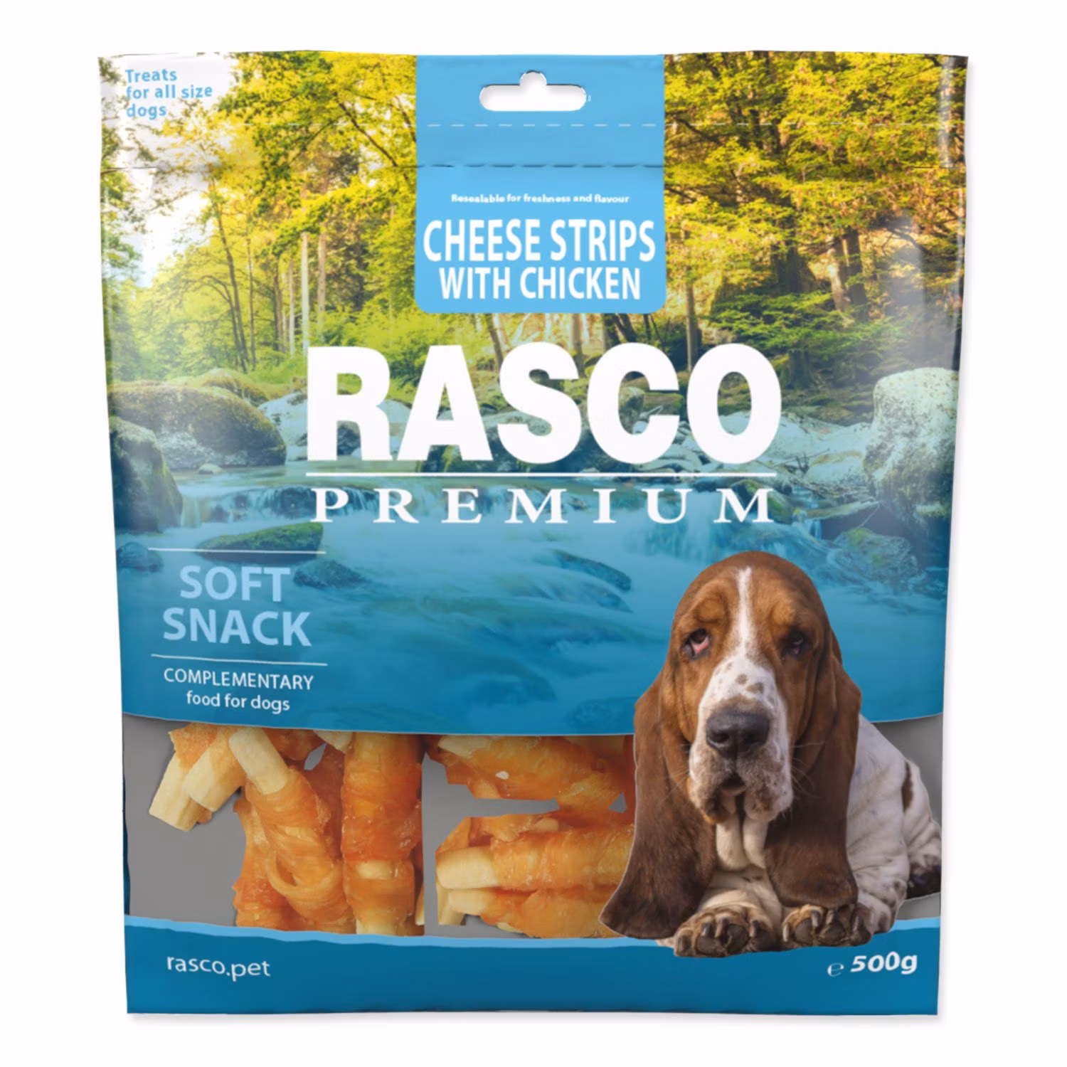 Pochúťka Rasco Premium kuracím obalené syrové prúžky 500g