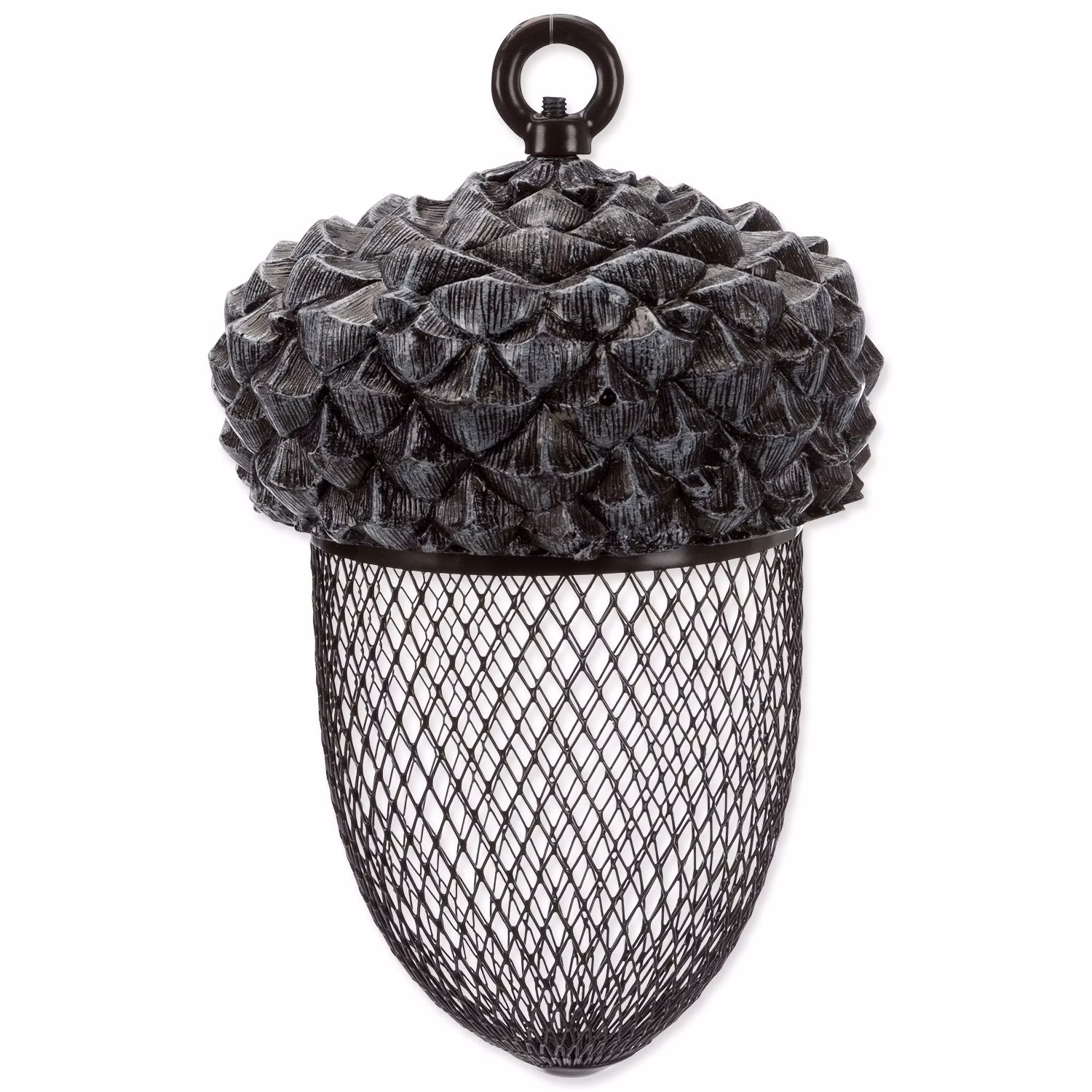 Krmítko žaluď polyresin,kov,hnedobiele700 ml,14×22cm