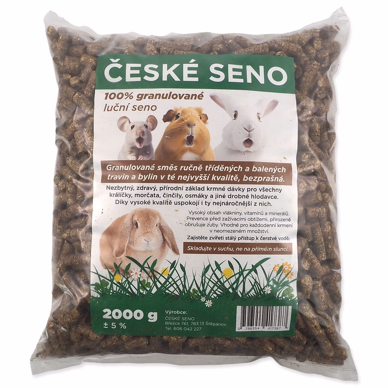 Seno české lúčne granulované 2kg