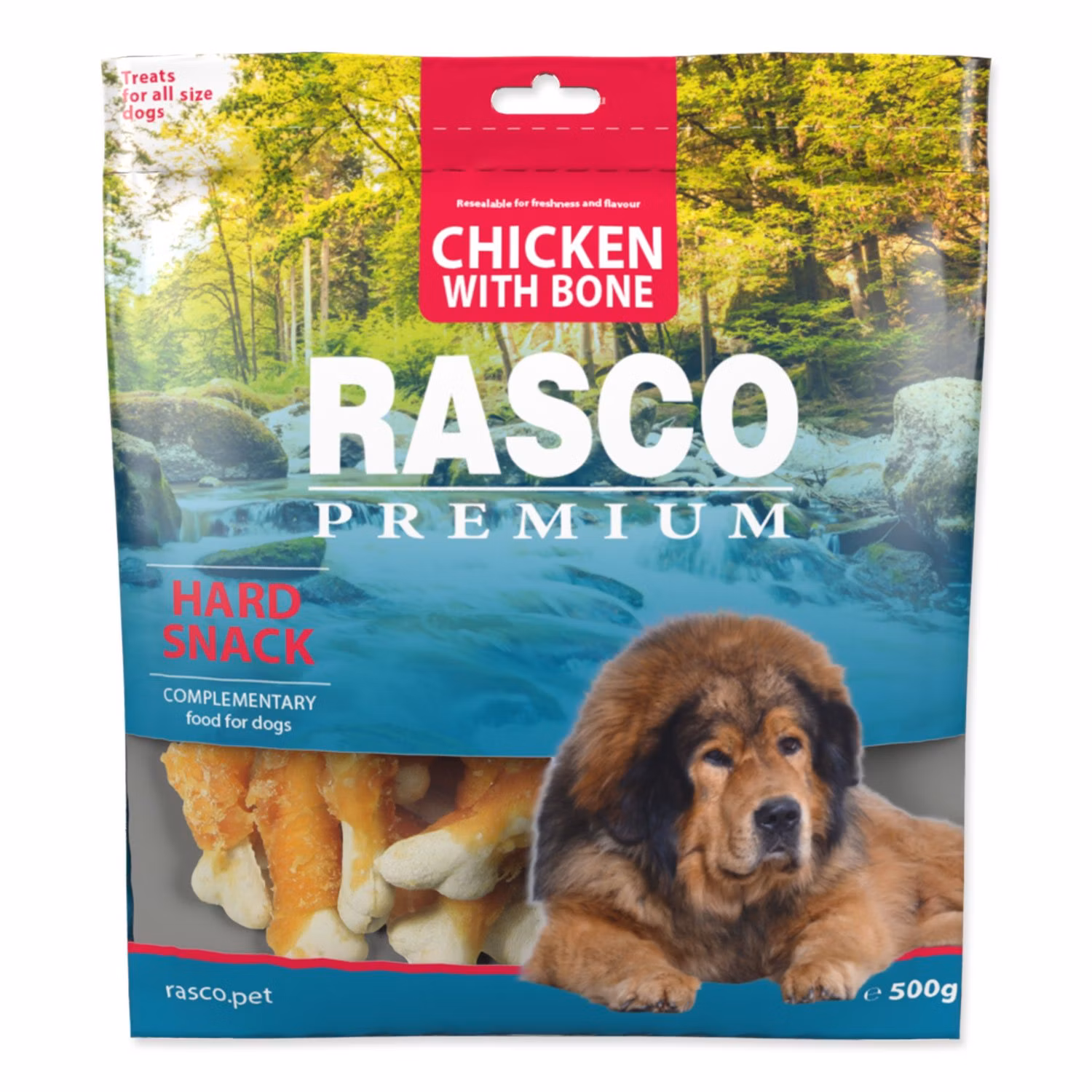 Pochúťka Rasco Premium kuracím obalené kostii 500g