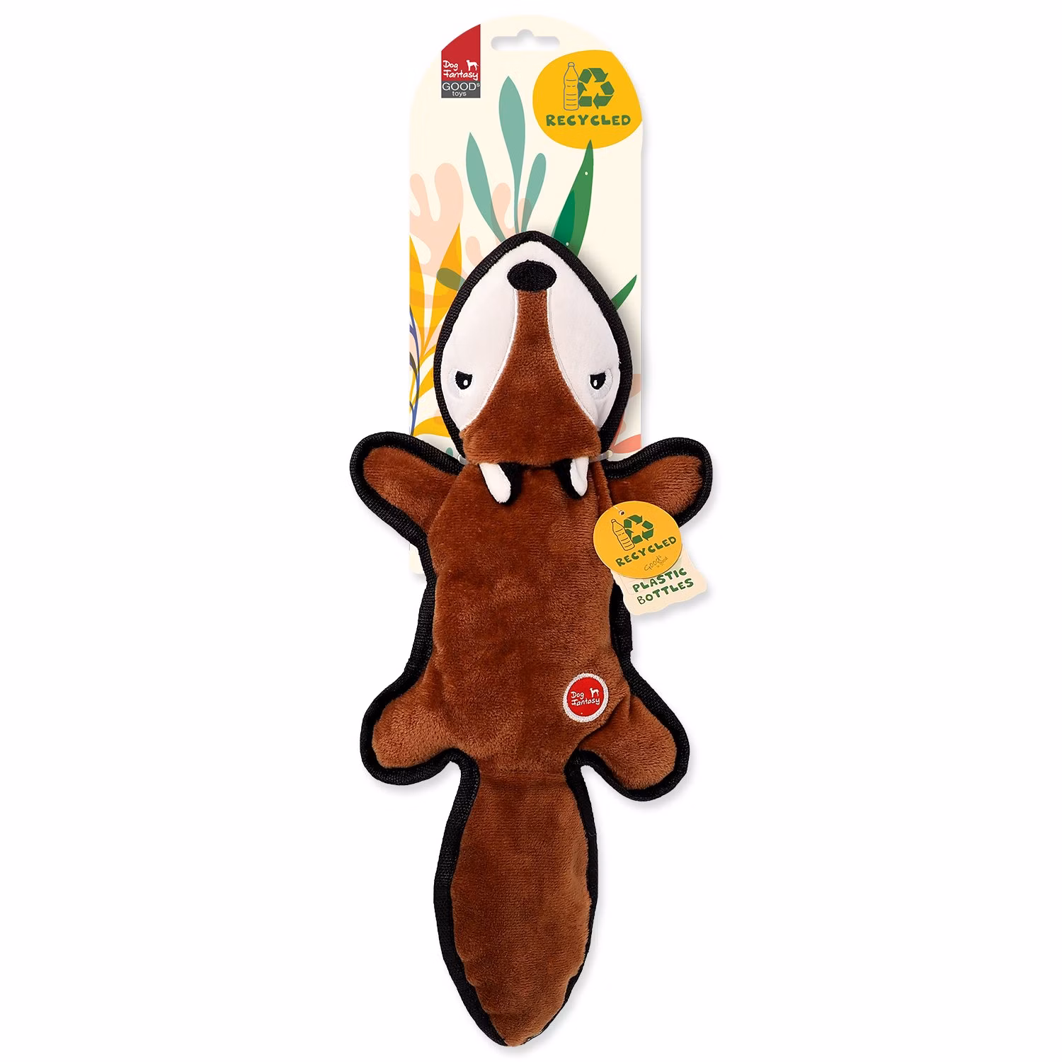 Hračka Dog Fantasy Recycled Toy líška pískacia so šuštiacim chvostom 39cm