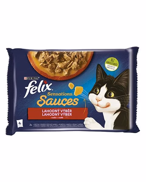 Nestlé FELIX Sensations cat Multipack morka&jahňa kapsička 4x85 g