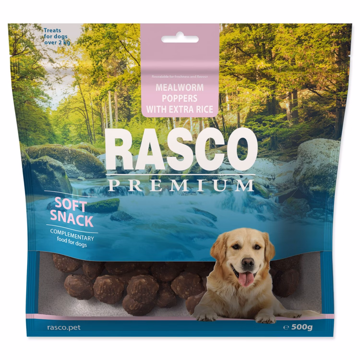 Pochúťka Rasco Premium múčne červy a extra ryža 500g