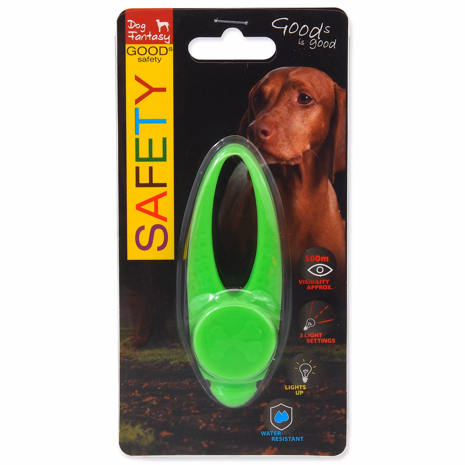Prívesok Dog Fantasy LED silikón zelený 8cm