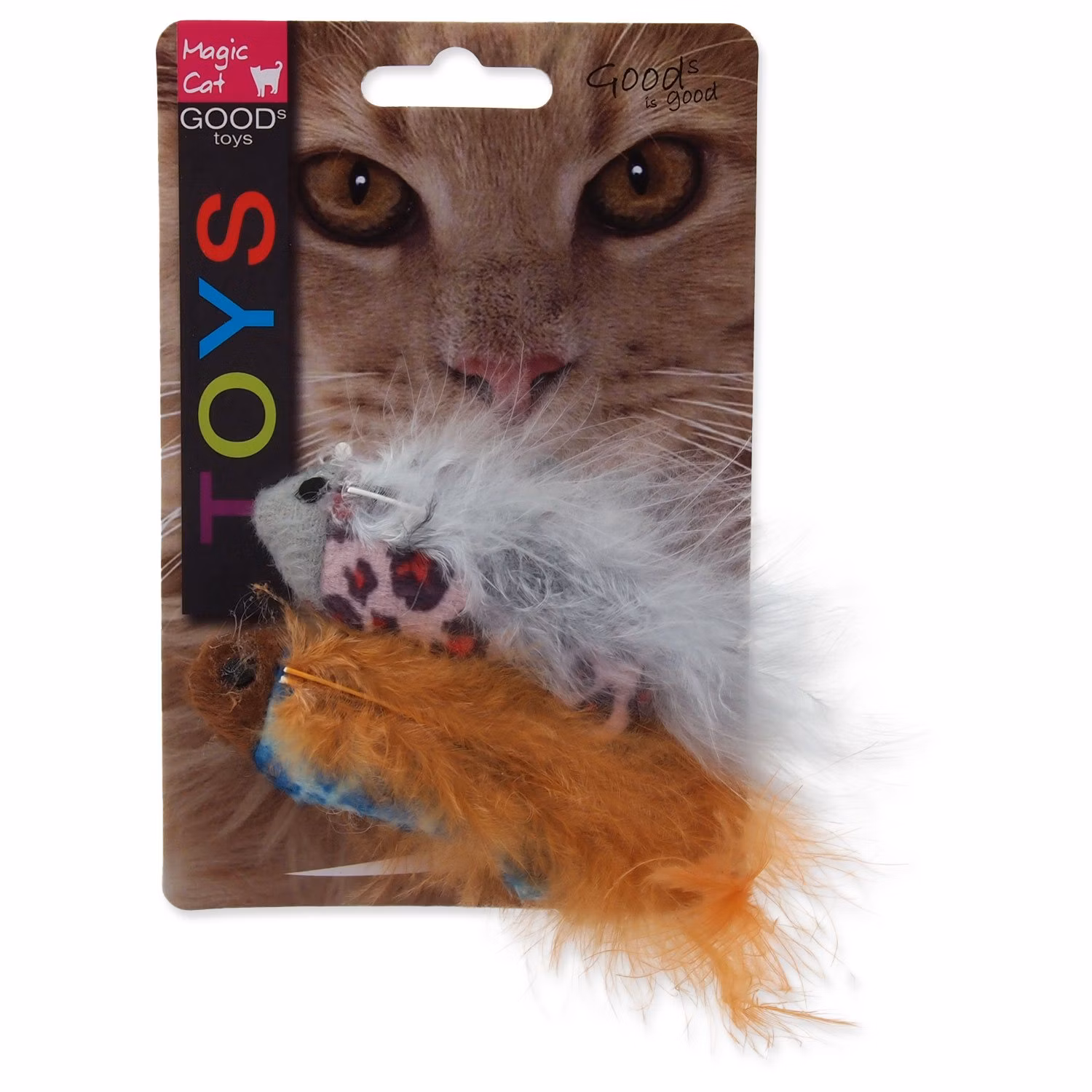 Hračka Magic Cat so vzorom, šuštiaca a catnipom mix 11cm 2ks