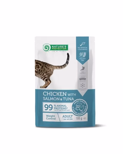 Natures P KAPSIČKY cat adult weight control chicken & salmon & tuna 22 x 100 g