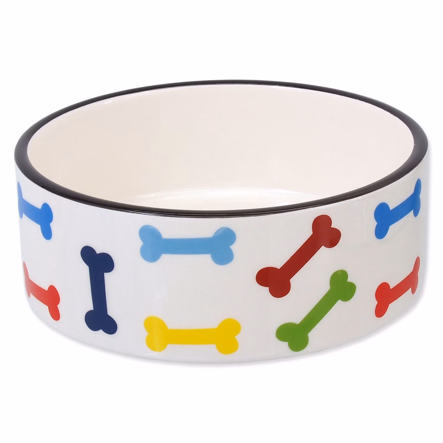 Miska Dog Fantasy keramická potlač farebné kosti biela 15,5x 6cm 790ml