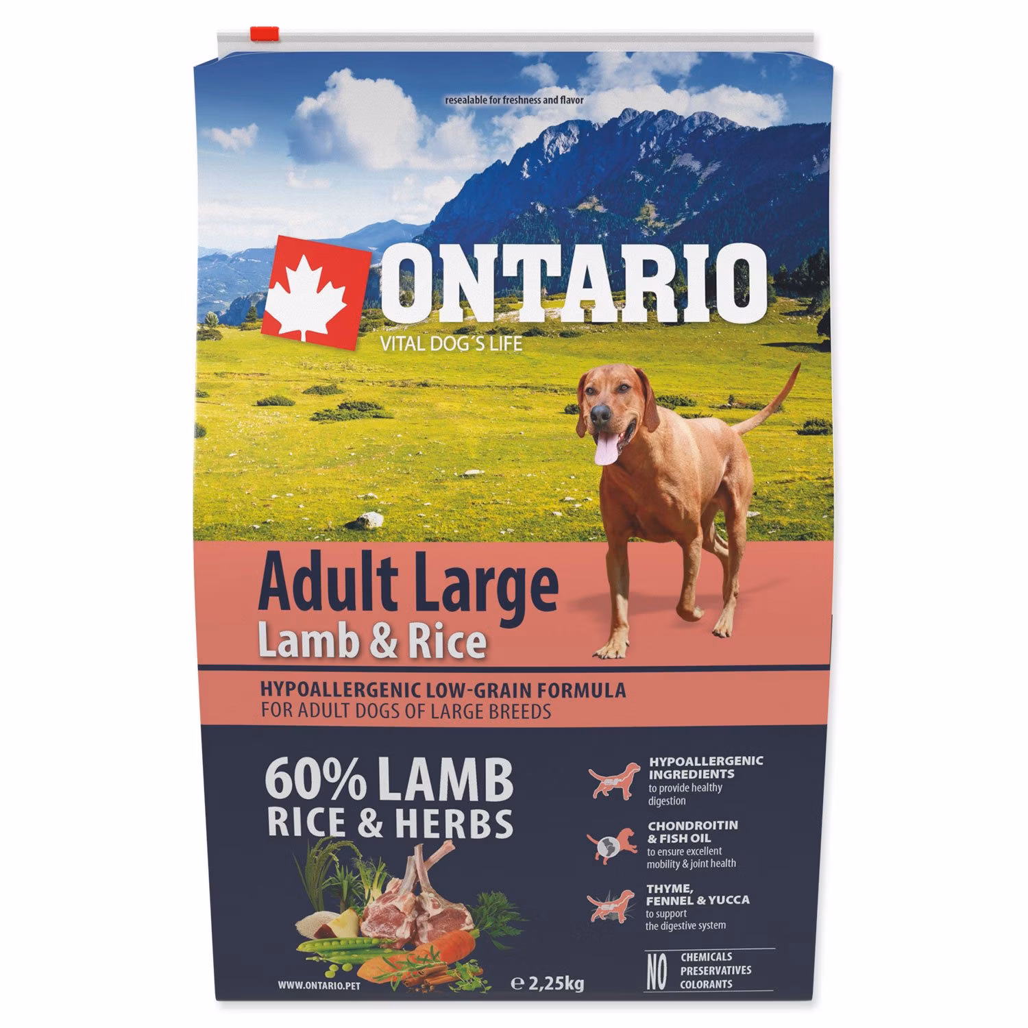 Krmivo Ontario Adult Large Lamb & Rice 2,25kg