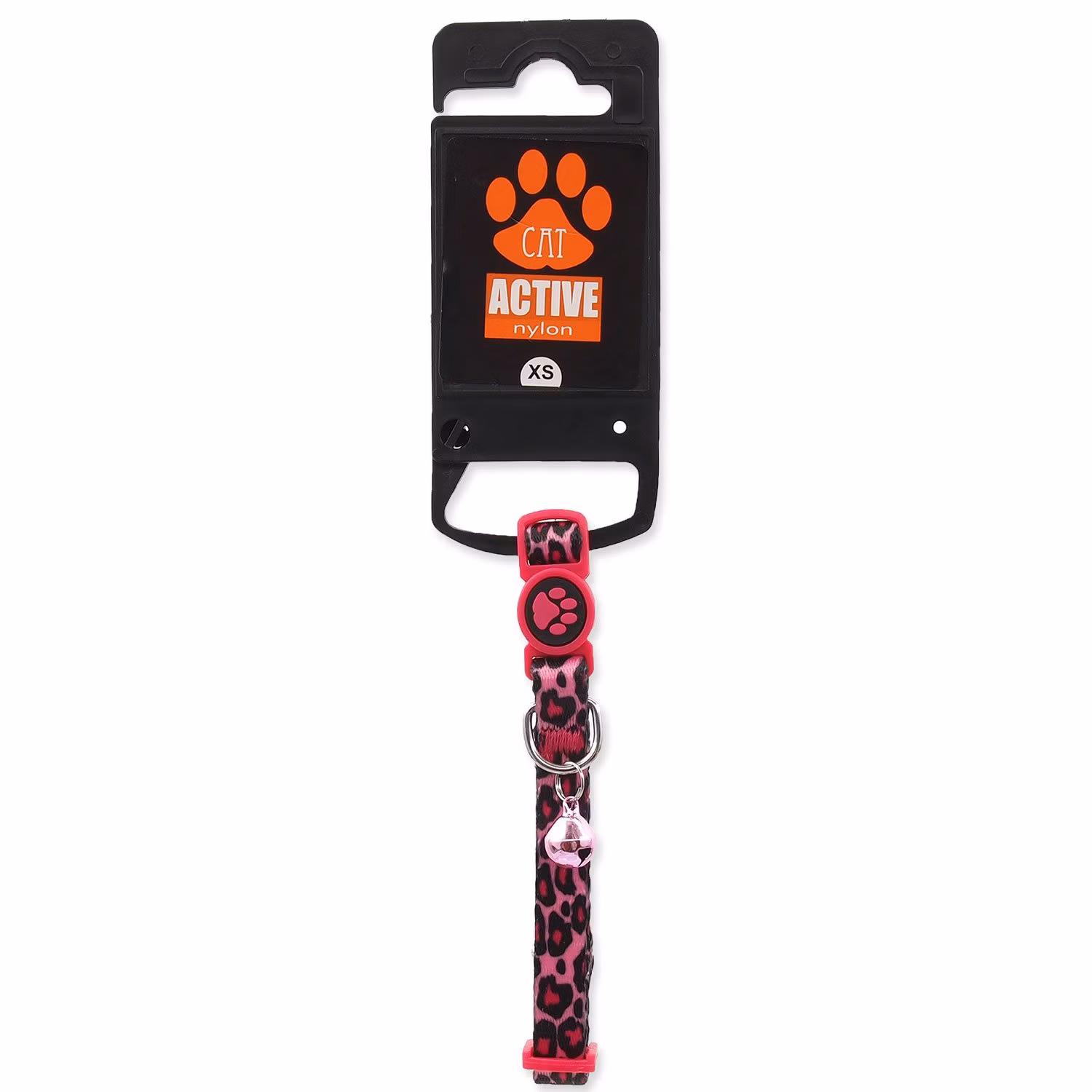 Obojok Active Cat nylon XS leopard ružový 1x19-31cm