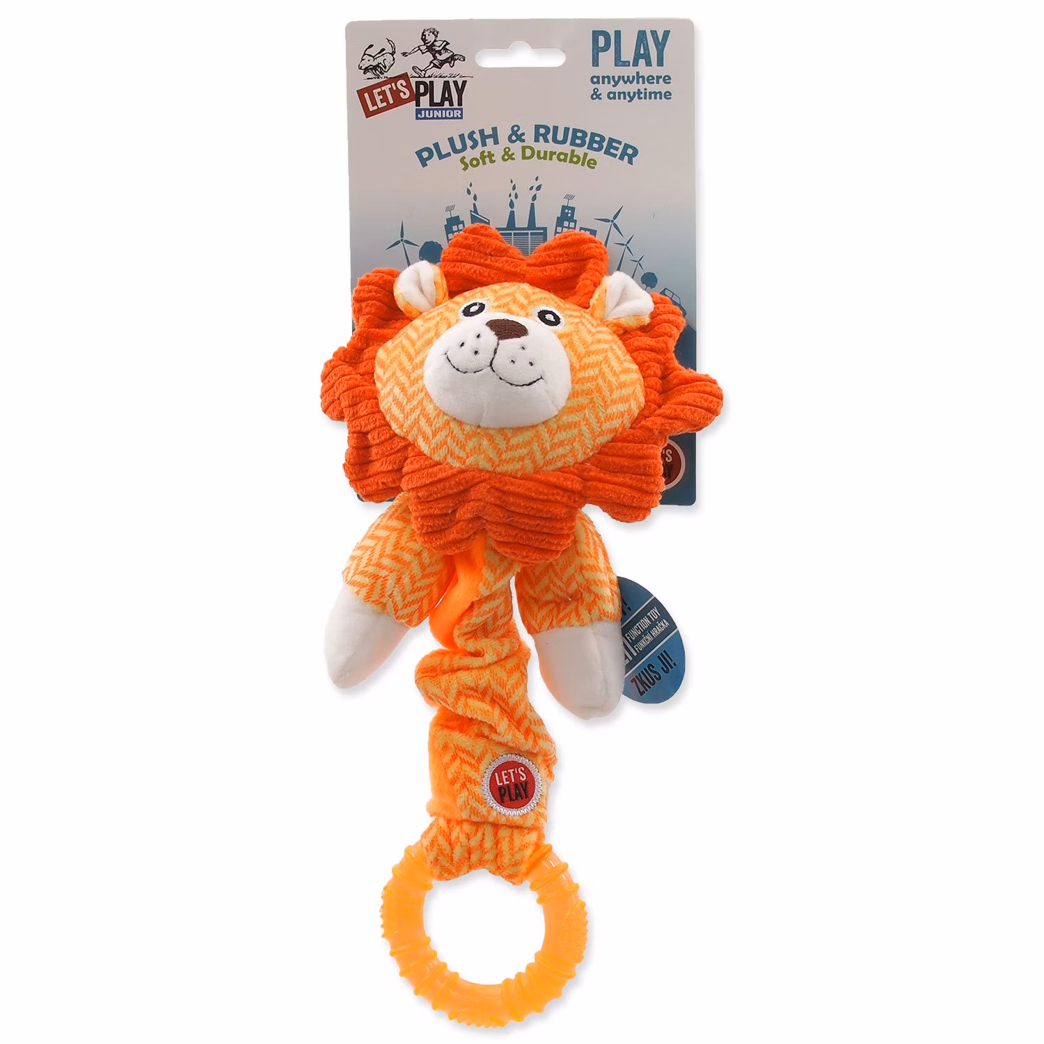Hračka Let´s Play Junior lev oranžový 30cm