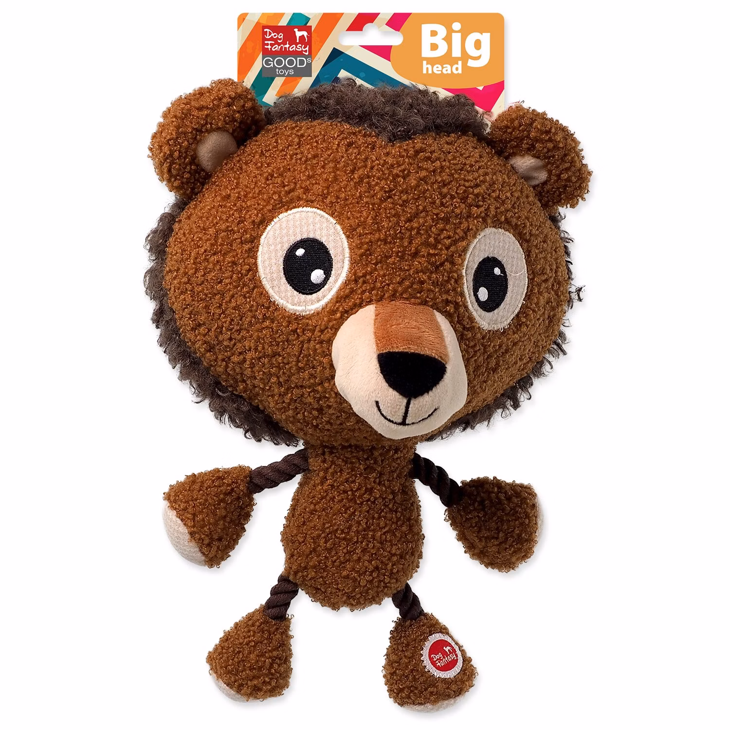 Hračka Dog Fantasy Big head lev plyšový pískací 30cm