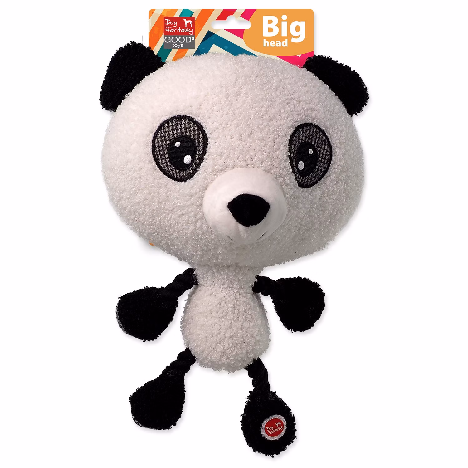 Hračka Dog Fantasy Big head panda plyšová pískacia 30cm