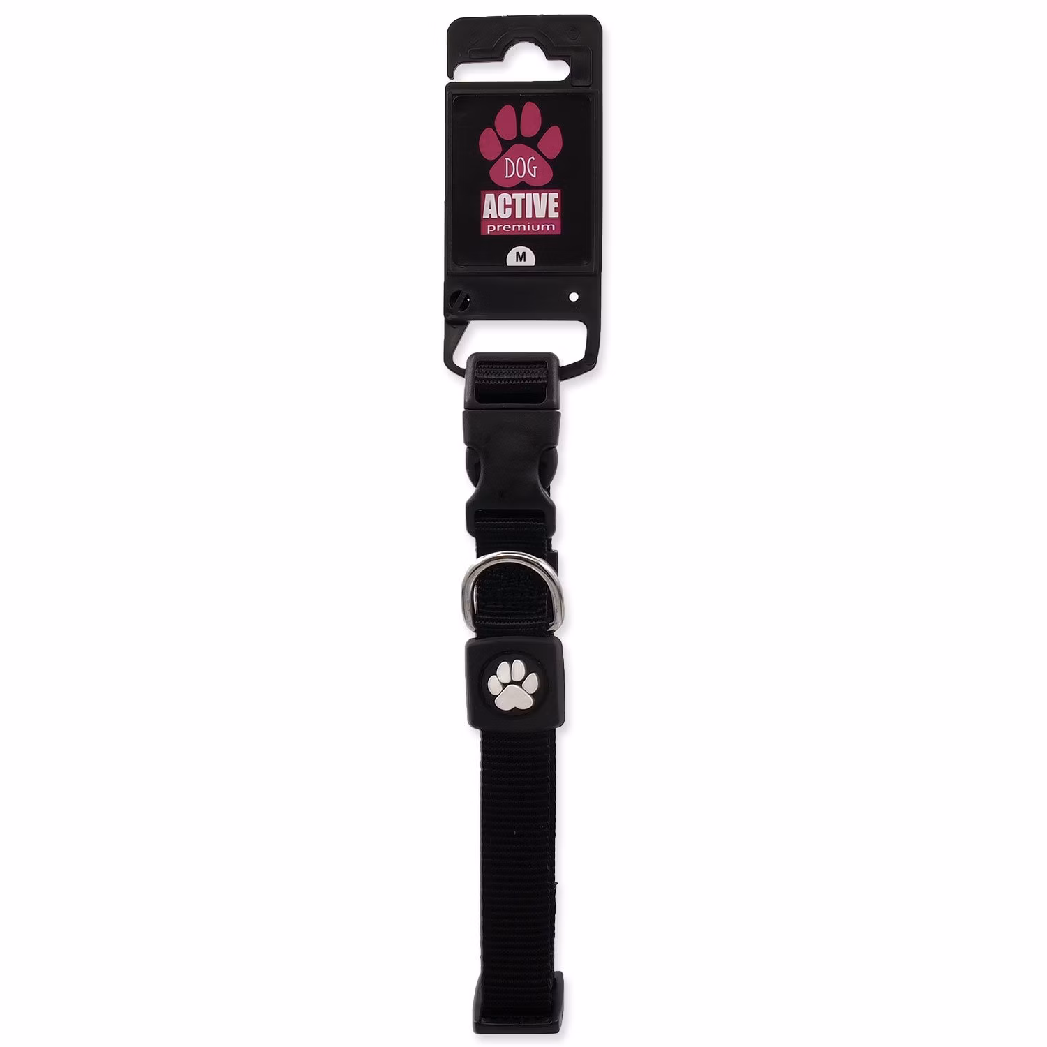 Obojok Active Dog Premium M čierny 2x34-49cm
