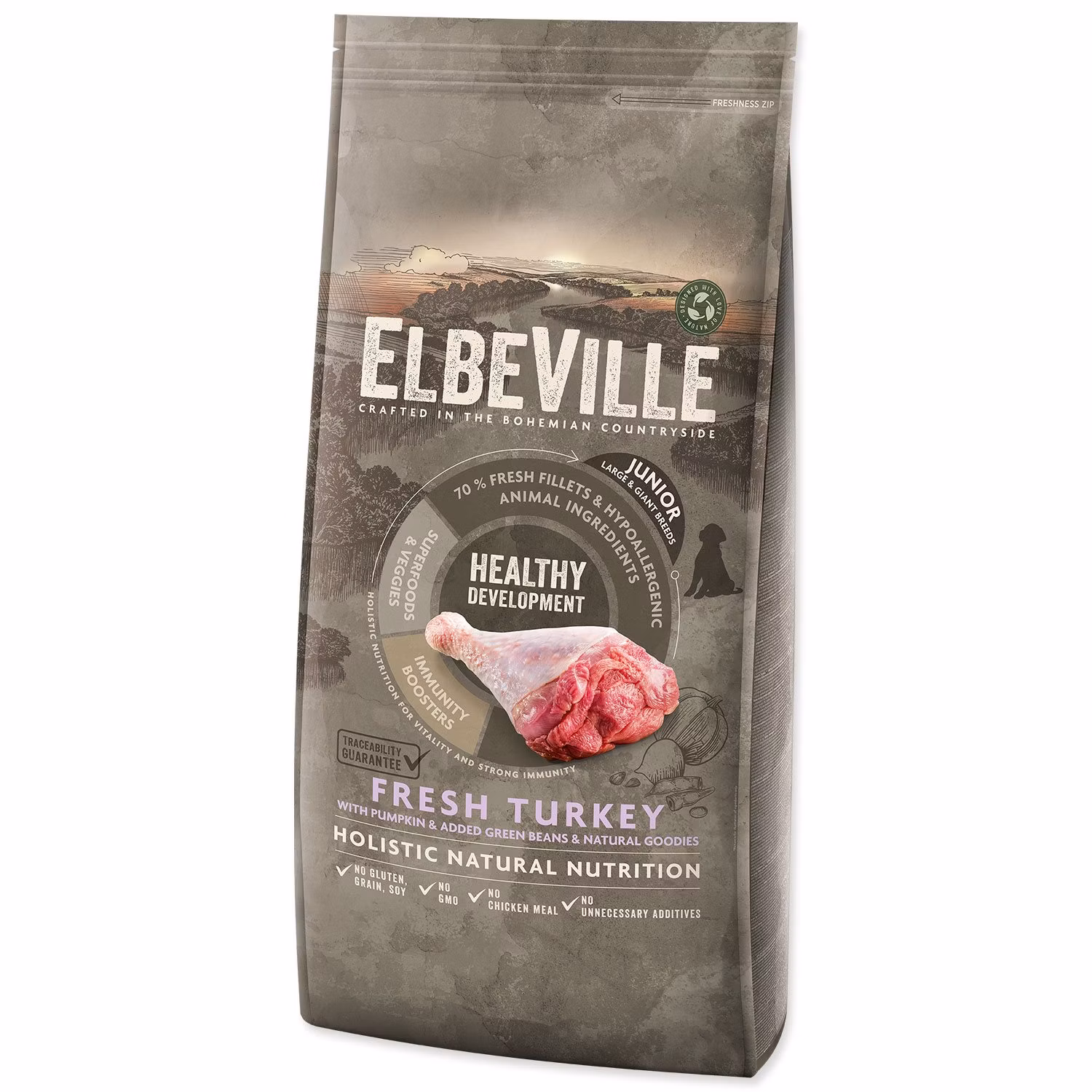 Krmivo ELBEVILLE Puppy and Junior Large Healthy Development Fresh Turkey 11,4kg
