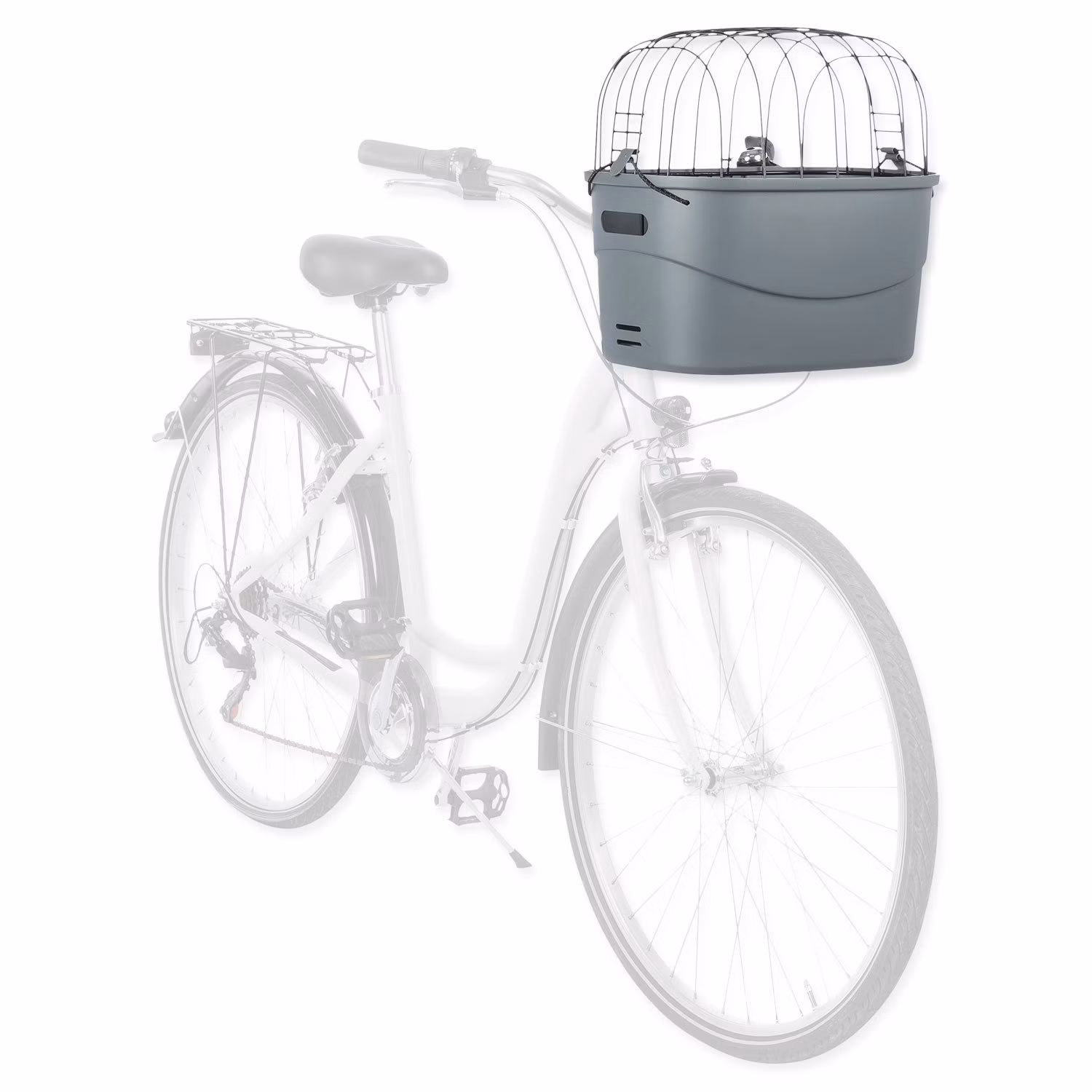 Prepravka Trixie na bicykel (riadidlá) plast, šedá 42x39x30cm
