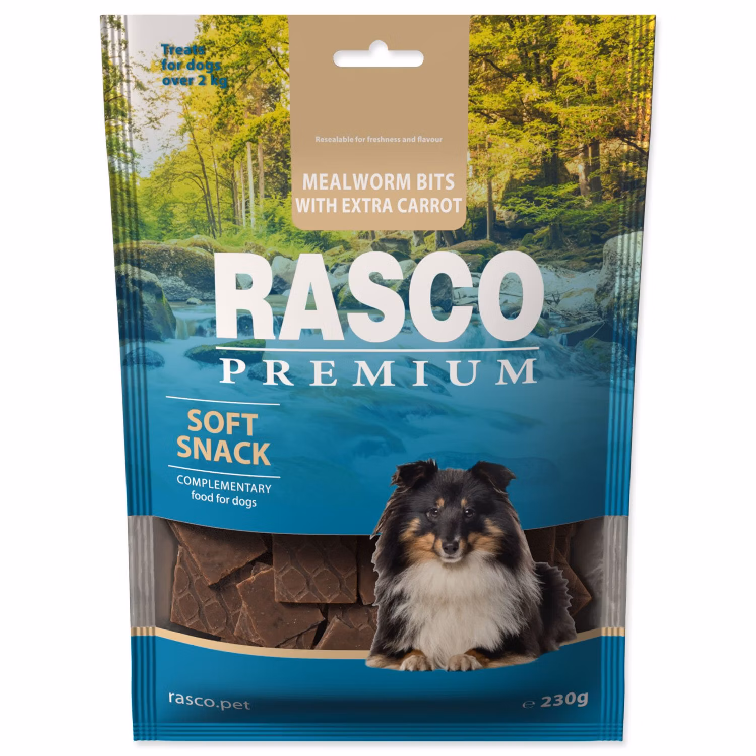 Pochúťka Rasco Premium múčne červy a extra mrkvou 230g