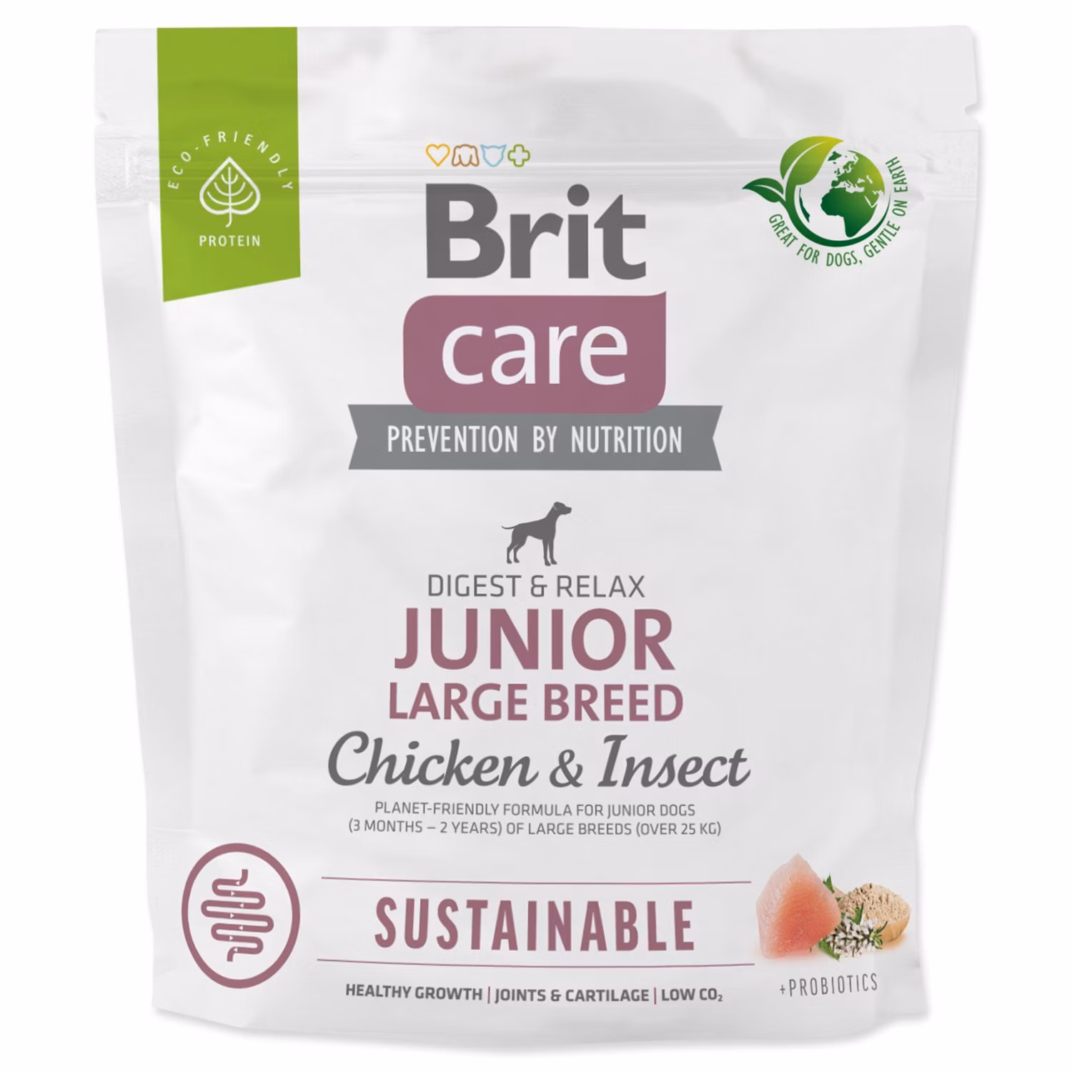Krmivo Brit Care Dog Sustainable Junior Large Breed Chicken & Insect 1kg