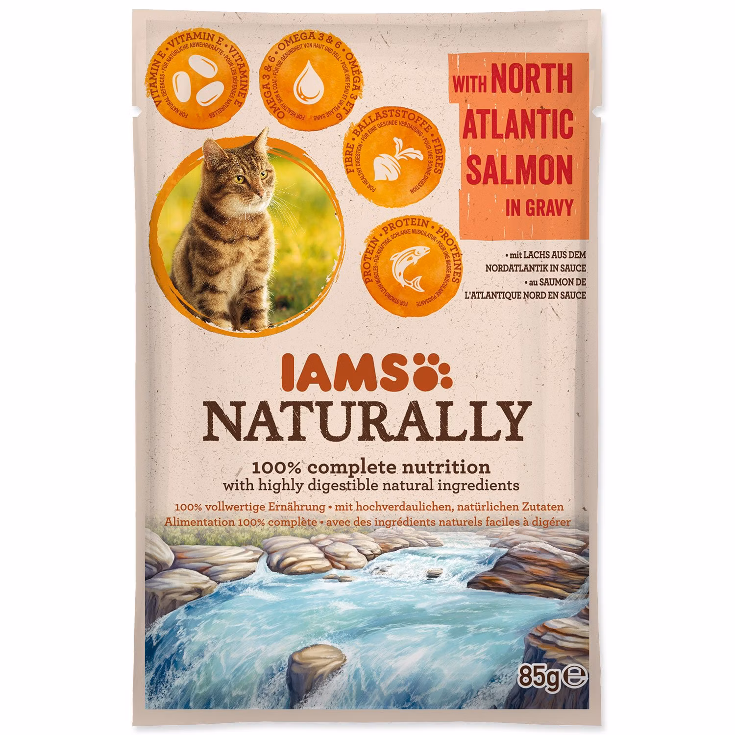 Kapsička IAMS Naturally losos v omáčke 85g