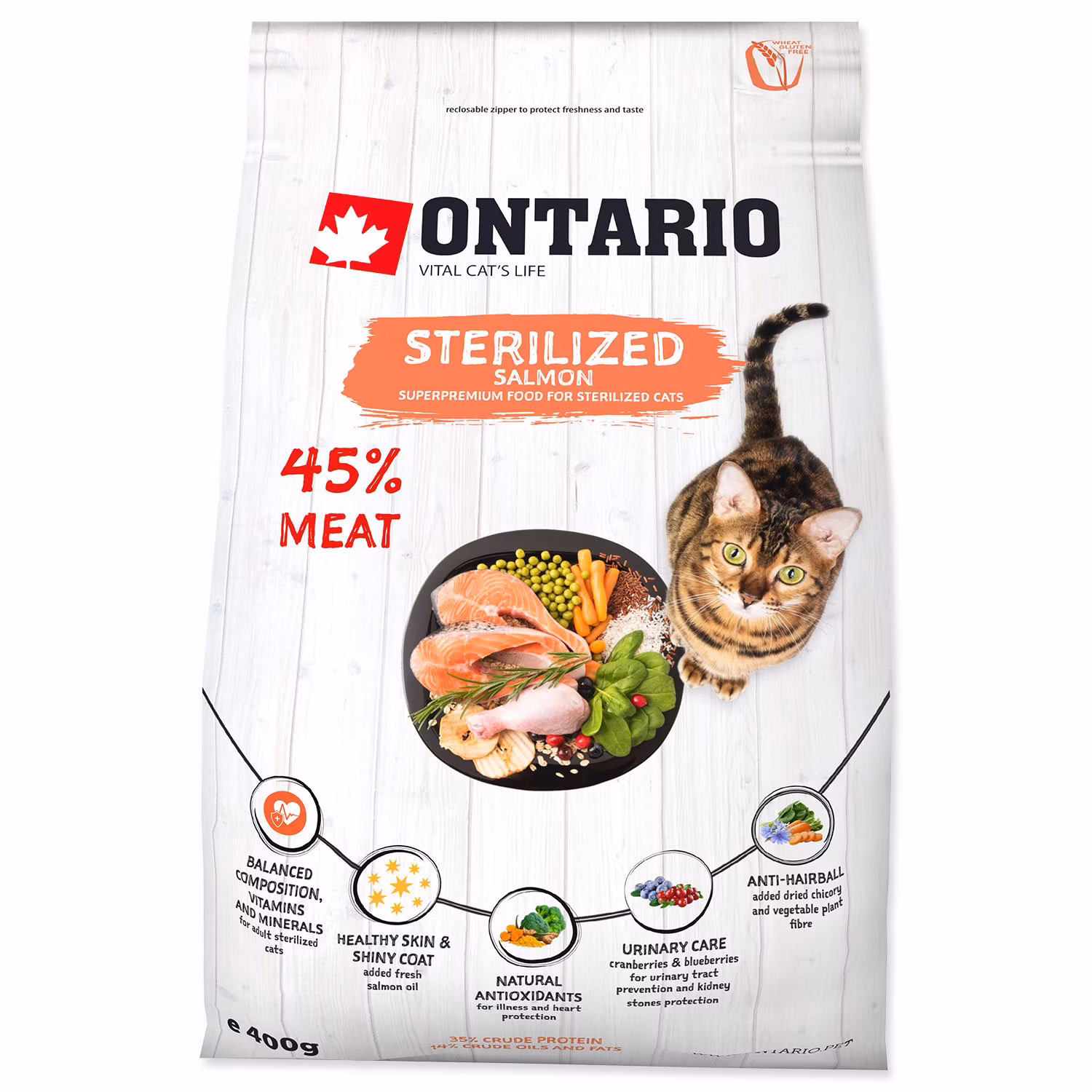 Krmivo Ontario Cat Sterilised Salmon 0,4kg