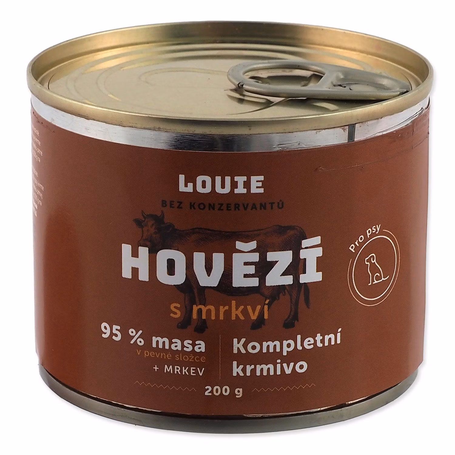 Konzerva LOUIE hovädzie s mrkvou, vitamínmi a minerálmi 200g