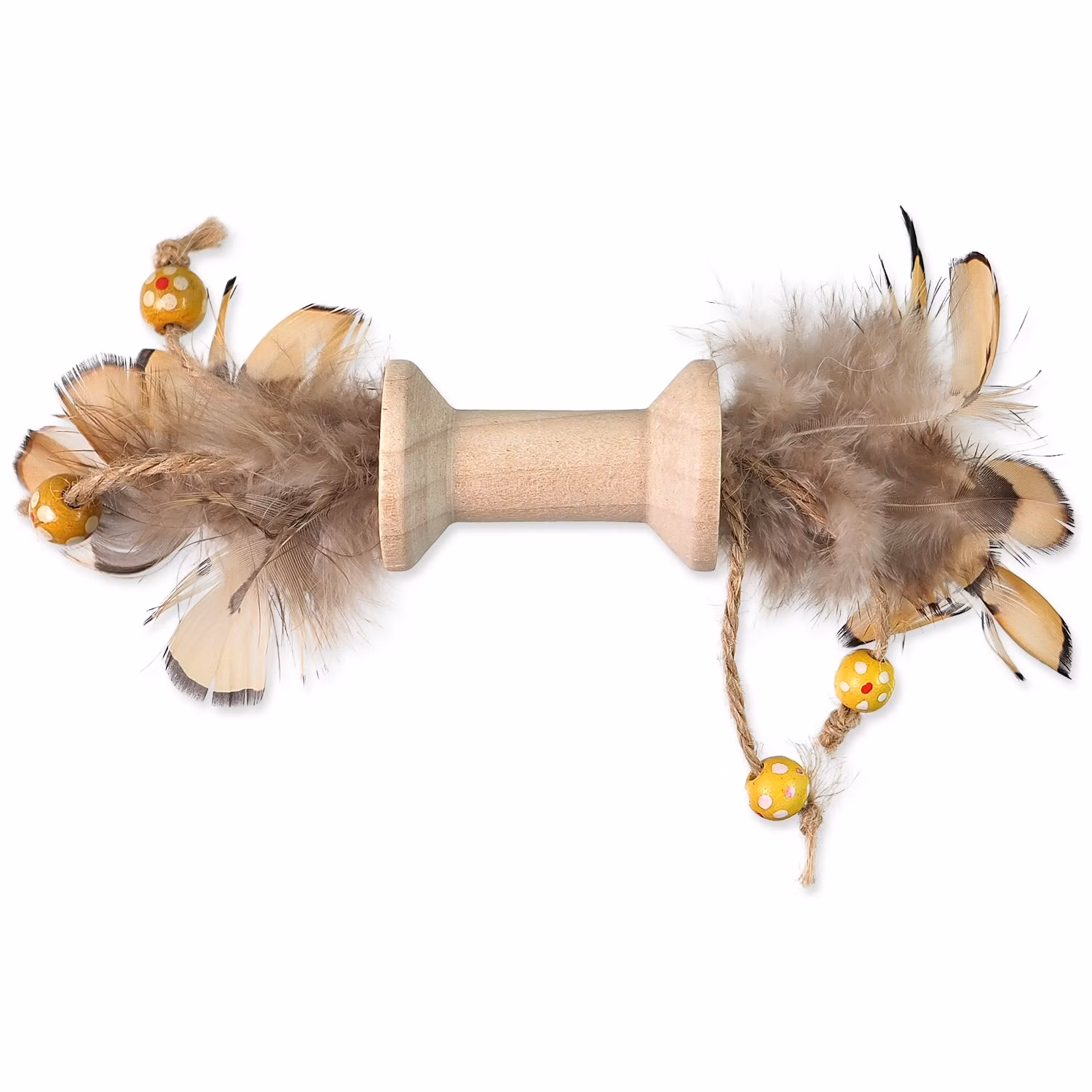 Hračka Magic Cat Wooden Toy valček s pierkami mix 16cm