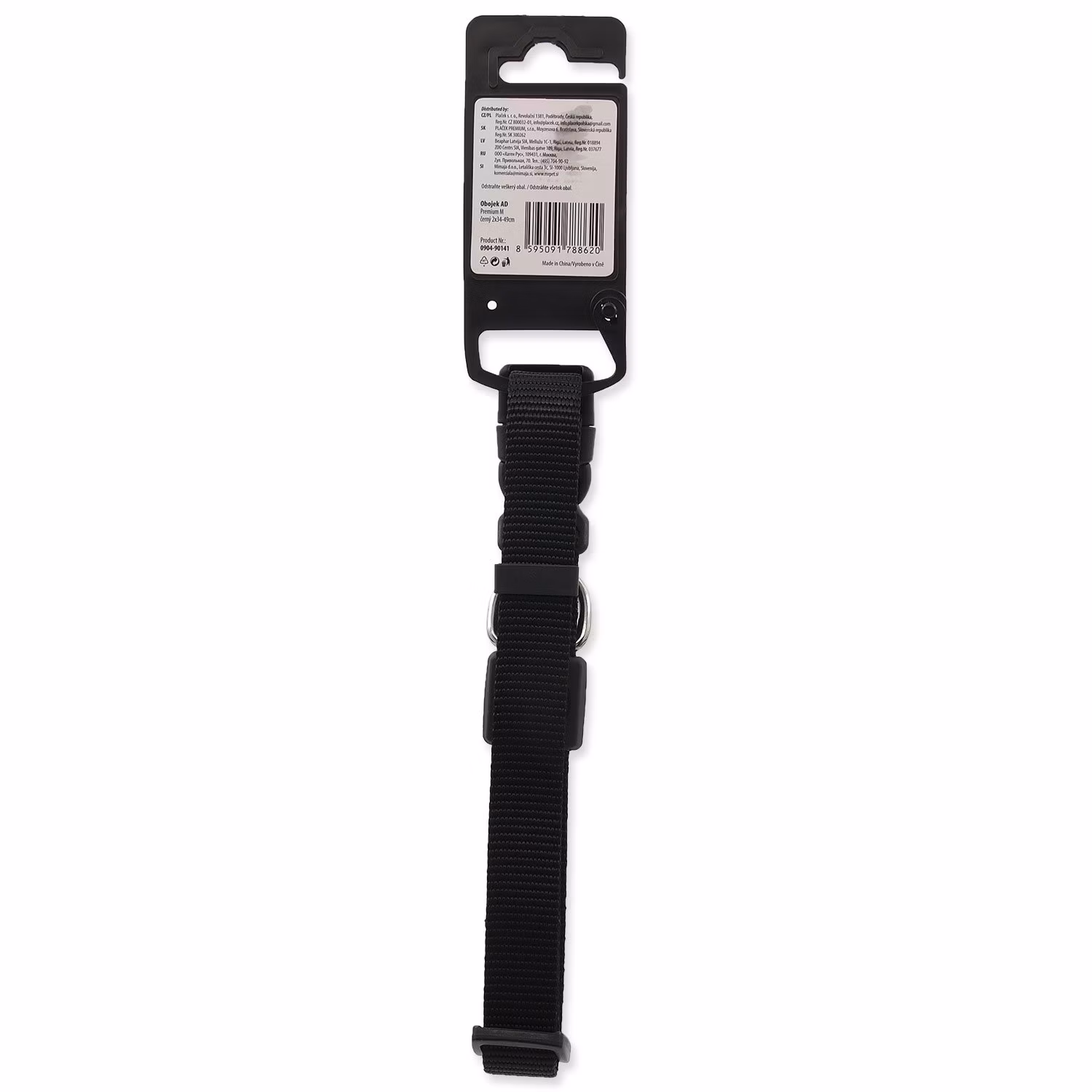 Obojok Active Dog Premium M čierny 2x34-49cm